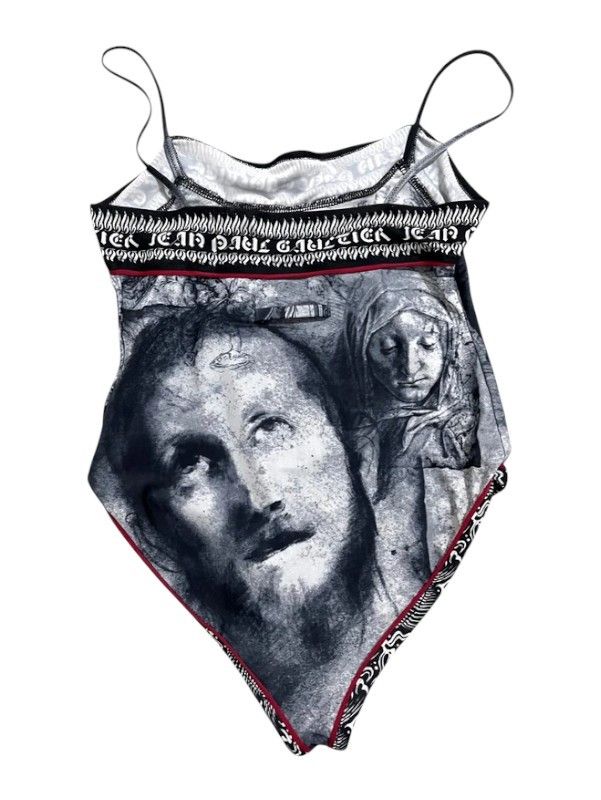 Jean Paul Gaultier ARCHIVE "CHIRST AND MARIA MAGDALENA" PRINTED BODYSUIT Size M / US 6-8 / IT 42-44 - 2 Thumbnail