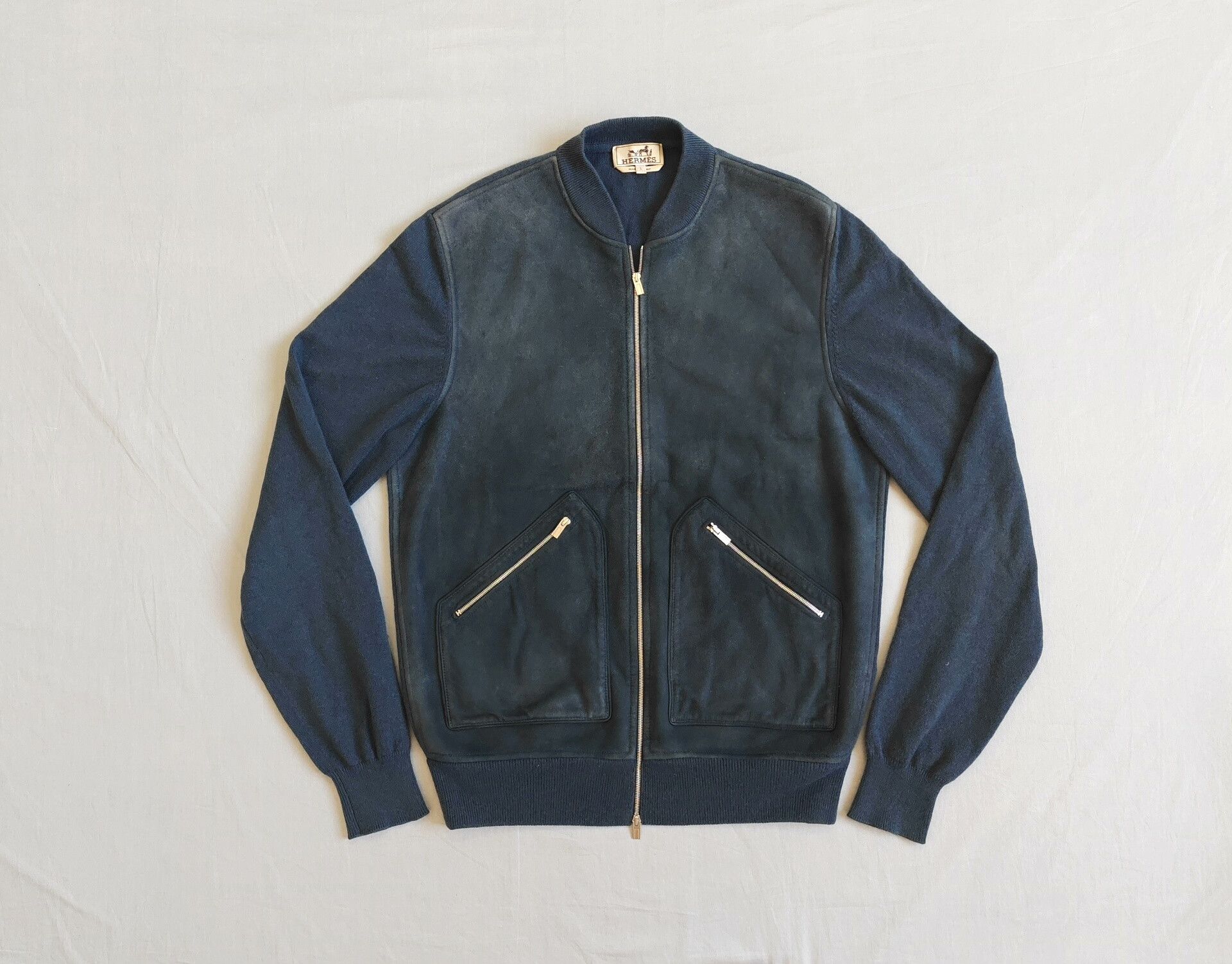 Hermes Hermes Suede Leather Cashmere Jacket L Size US L / EU 52-54 / 3 - 1 Thumbnail