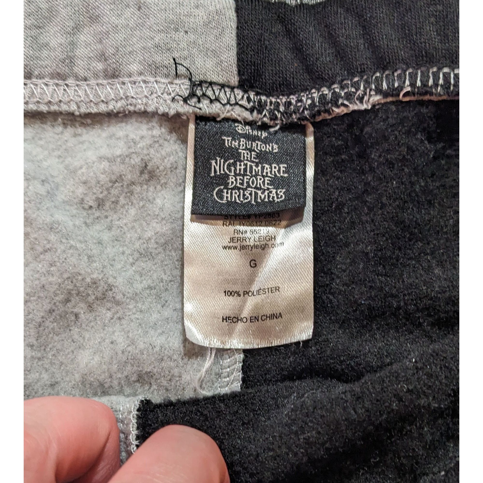 Disney Nightmare Before Christmas Black And Grey Joggers Size 26" / US 2 / IT 38 - 6 Thumbnail