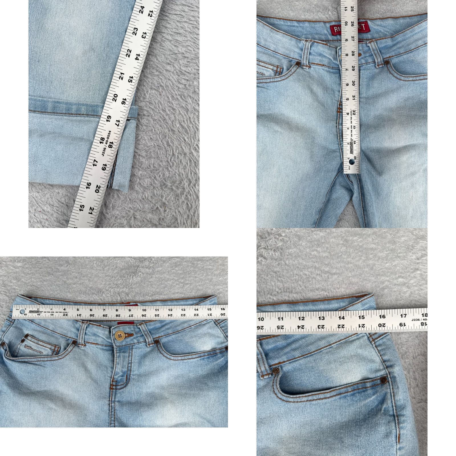 Vintage Red Rivet Jeans Women Capri Denim Blue 30x20 Low Rise 11 Regular Cotton Blend 5-Pocket Pockets Distressed Vintage No Size 32" / US 10 / IT 46 - 8 Thumbnail