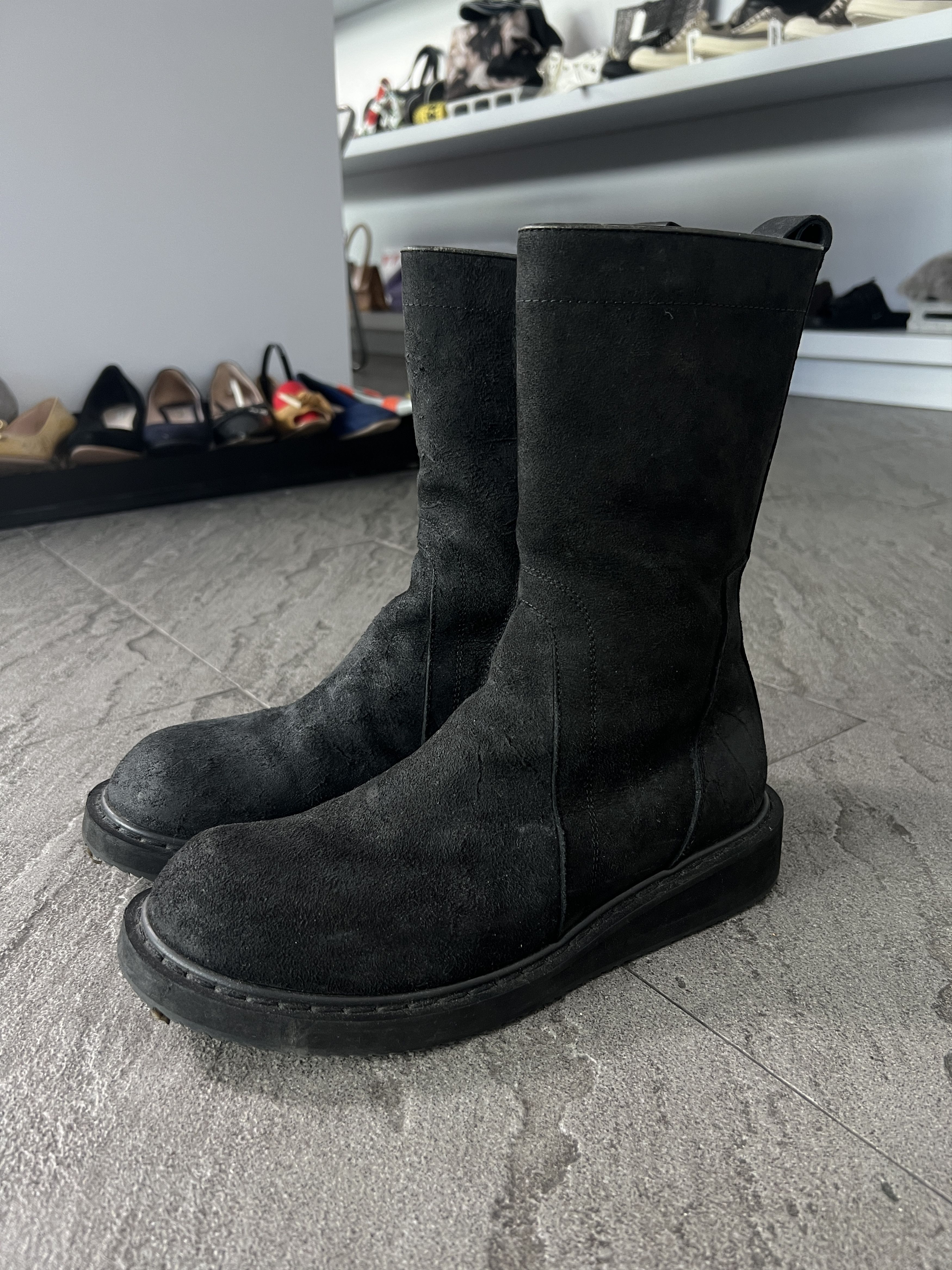 Rick Owens Rick Owens Distressed Leather Zip Boots Black EU41 Size US 8 / EU 41 - 4 Thumbnail