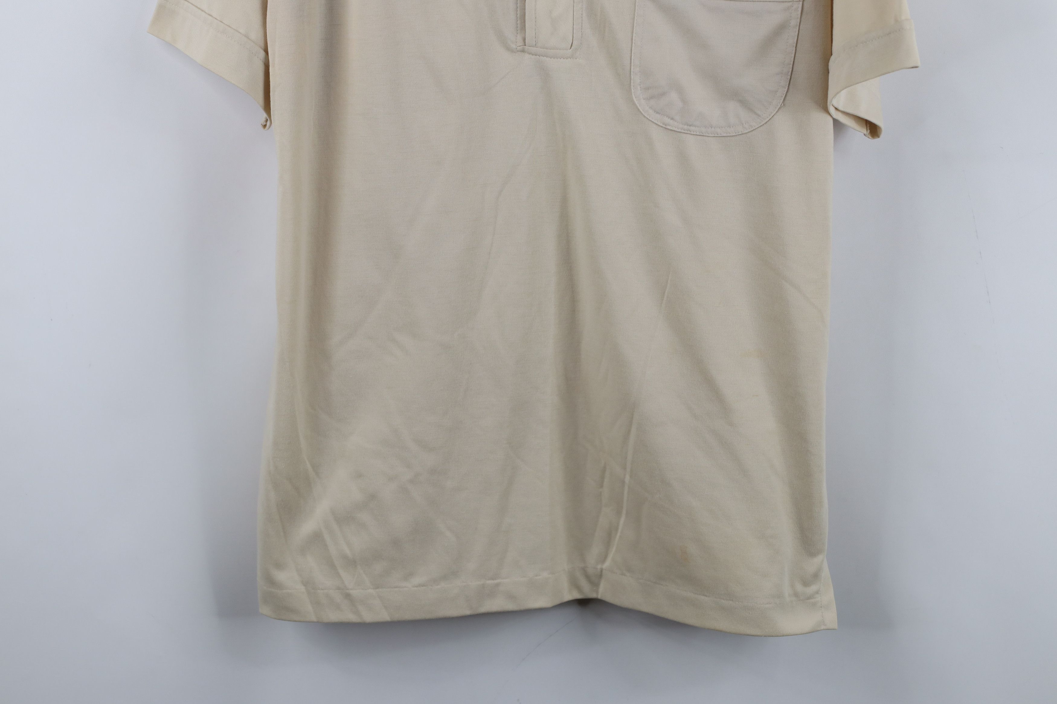 Vintage Vintage 70s Streetwear Knit Collared Golf Polo Shirt Beige Size US L / EU 52-54 / 3 - 3 Thumbnail