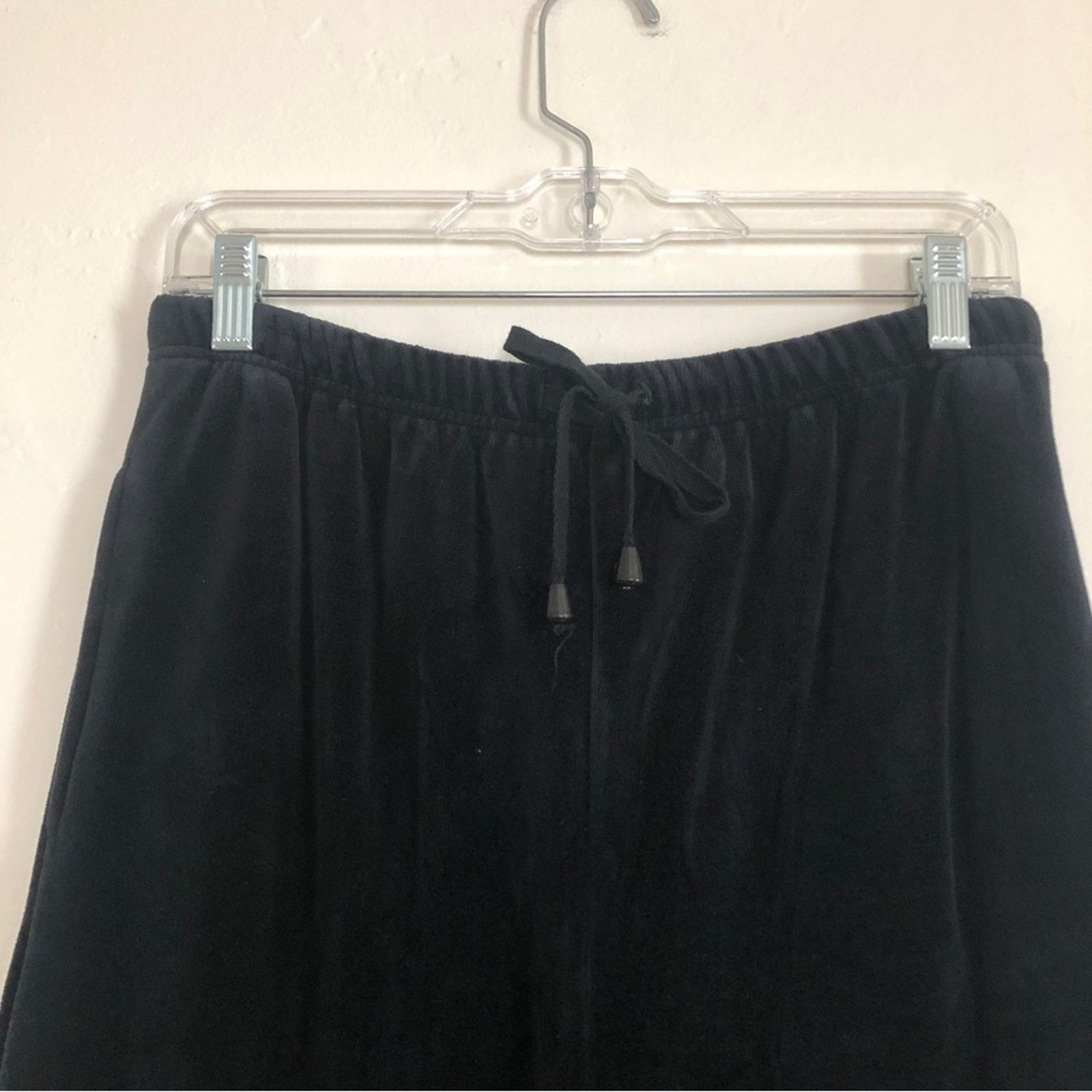 Other Onque Casuals Black Velour Velvet Sweatpants Track Pants Size 26" / US 2 / IT 38 - 2 Thumbnail