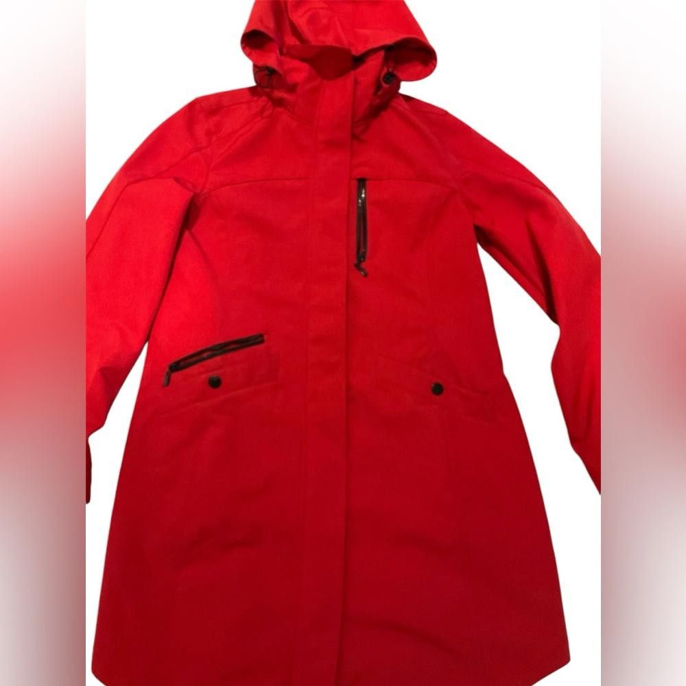 Designer Kristen Blake Red Tech hooded Trench Coat size Large Size L / US 10 / IT 46 - 2 Thumbnail