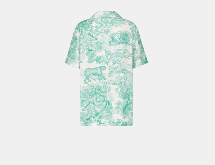 Dior o1w1db10925 341V29 Short-Sleeved Shirt in White/Aquamarina Size L / US 10 / IT 46 - 2 Thumbnail
