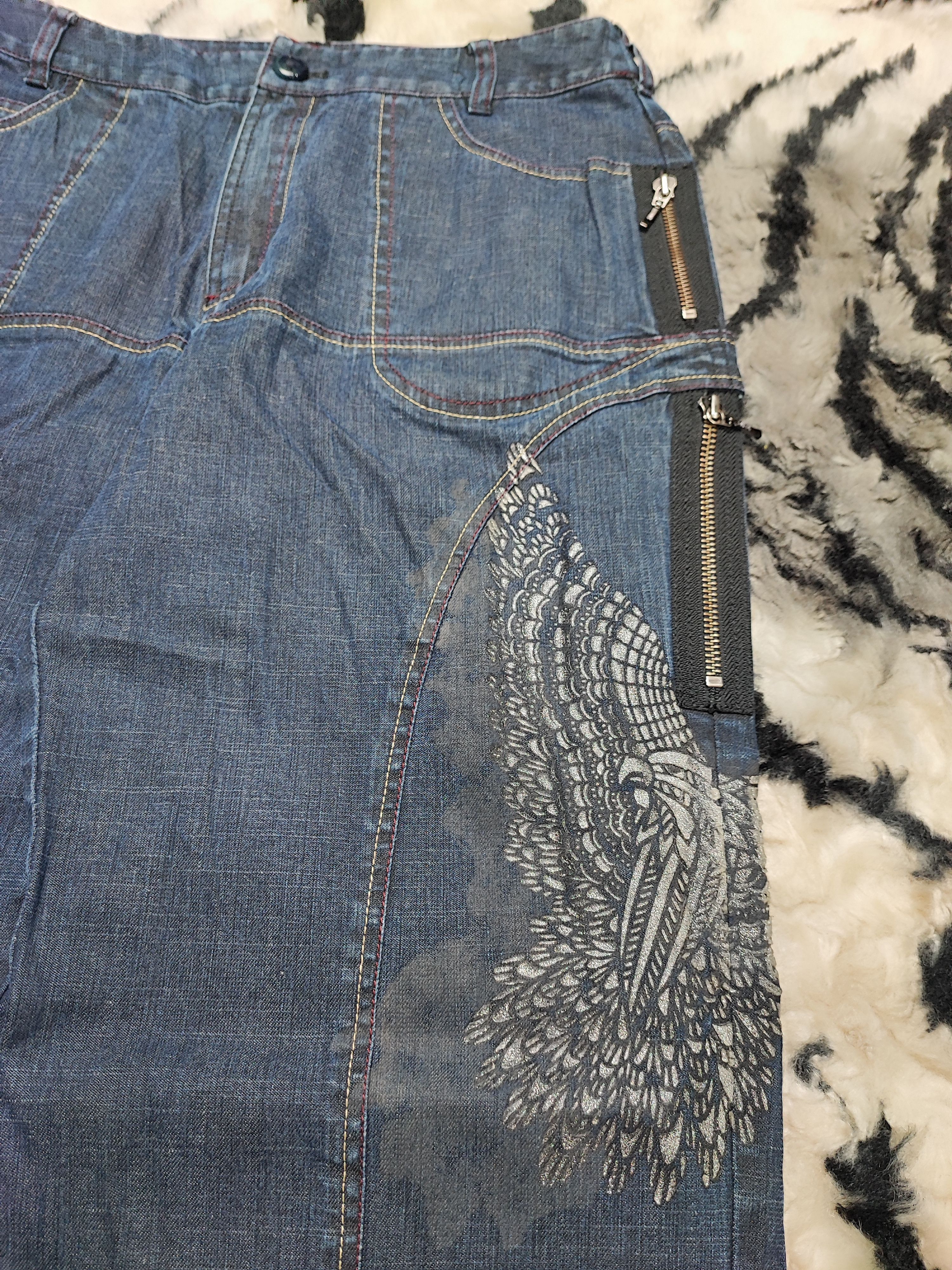 Number (N)ine Vintage Eagle Embroidery Baggy Loose Bootcut Wide Leg Size US 28 / EU 44 - 5 Thumbnail