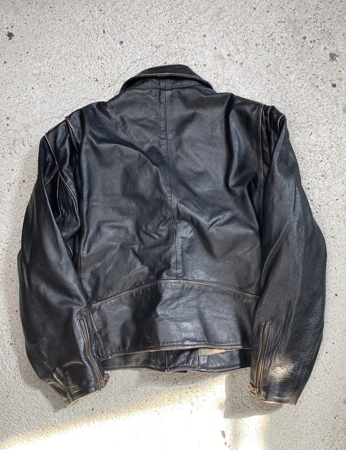 Japanese Brand Vintage biker leather jacket black assimetrical japan Size US M / EU 48-50 / 2 - 5 Thumbnail