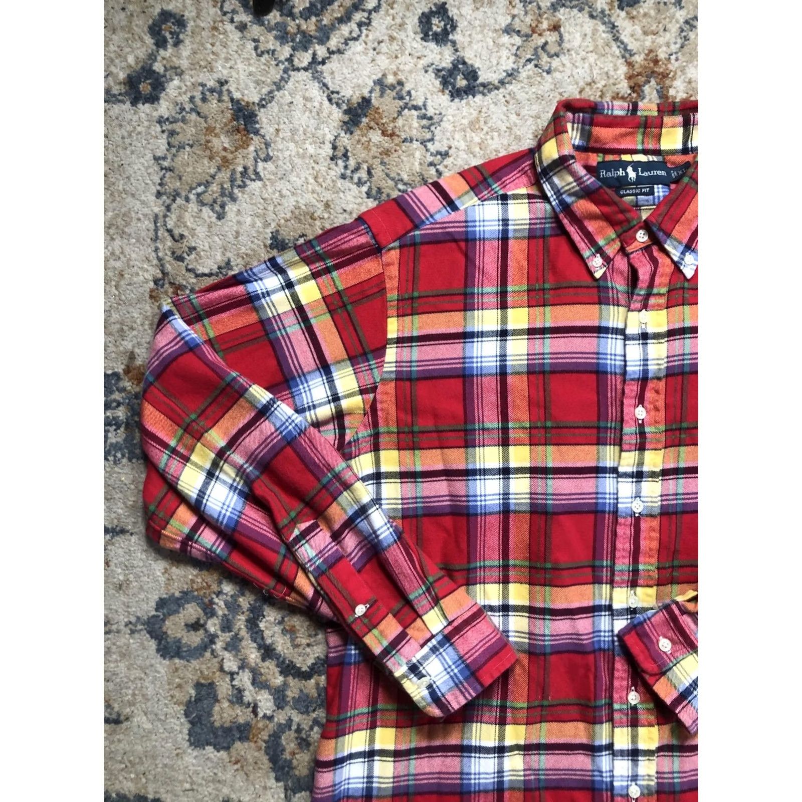 Ralph Lauren Ralph Lauren Shirt Mens XL Red Plaid Flannel Long Sleeve Button-Down Classic Fit Size US XL / EU 56 / 4 - 3 Thumbnail