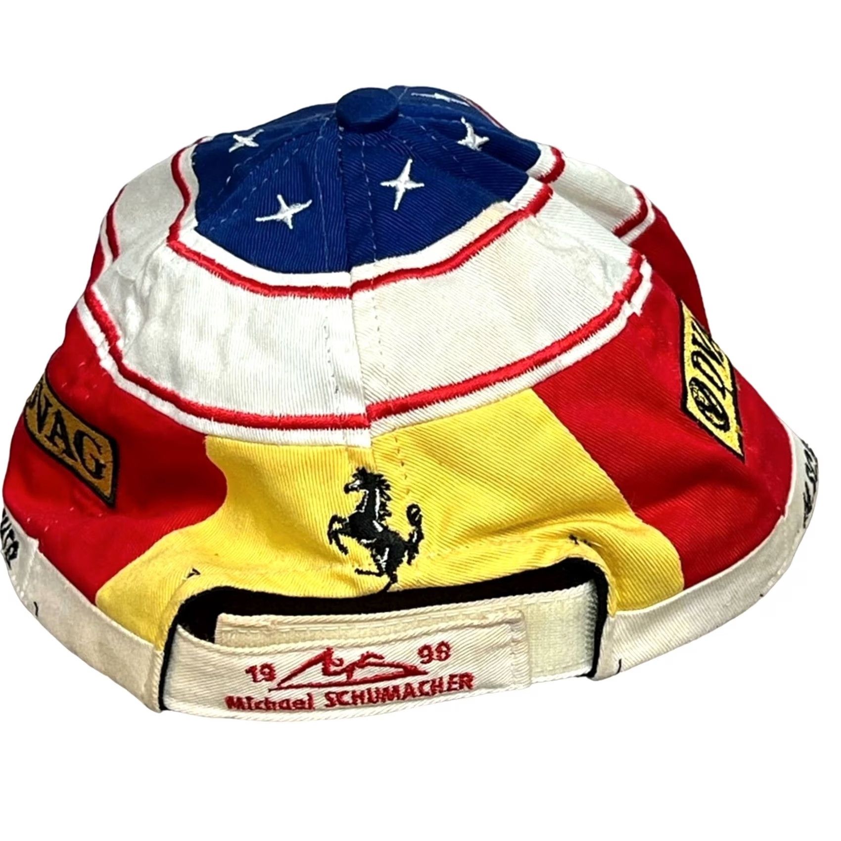 Ferrari Vintage Red Snapback Hat Cap - Michael Schumacher Ferrari F1 1998 DVAG Size ONE SIZE - 4 Thumbnail