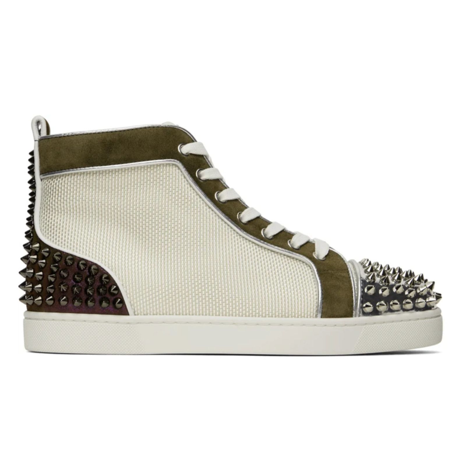 Christian Louboutin Men Lou Spikes White Green