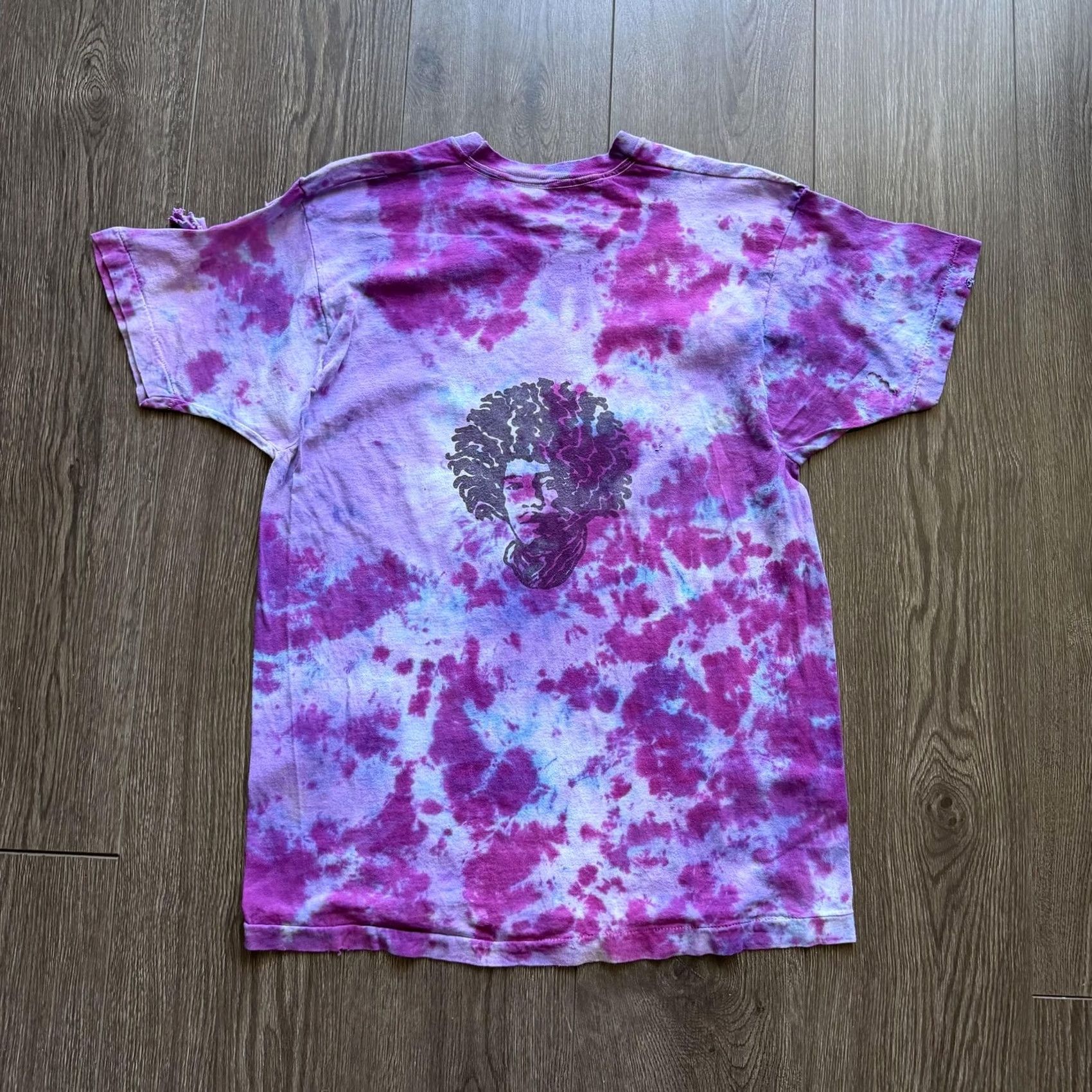 Fruit Of The Loom VINTAGE Jimi Hendrix Band Tee Shirt XL Purple Tie-Dye 80s Distressed FOTL Size US XL / EU 56 / 4 - 7 Thumbnail