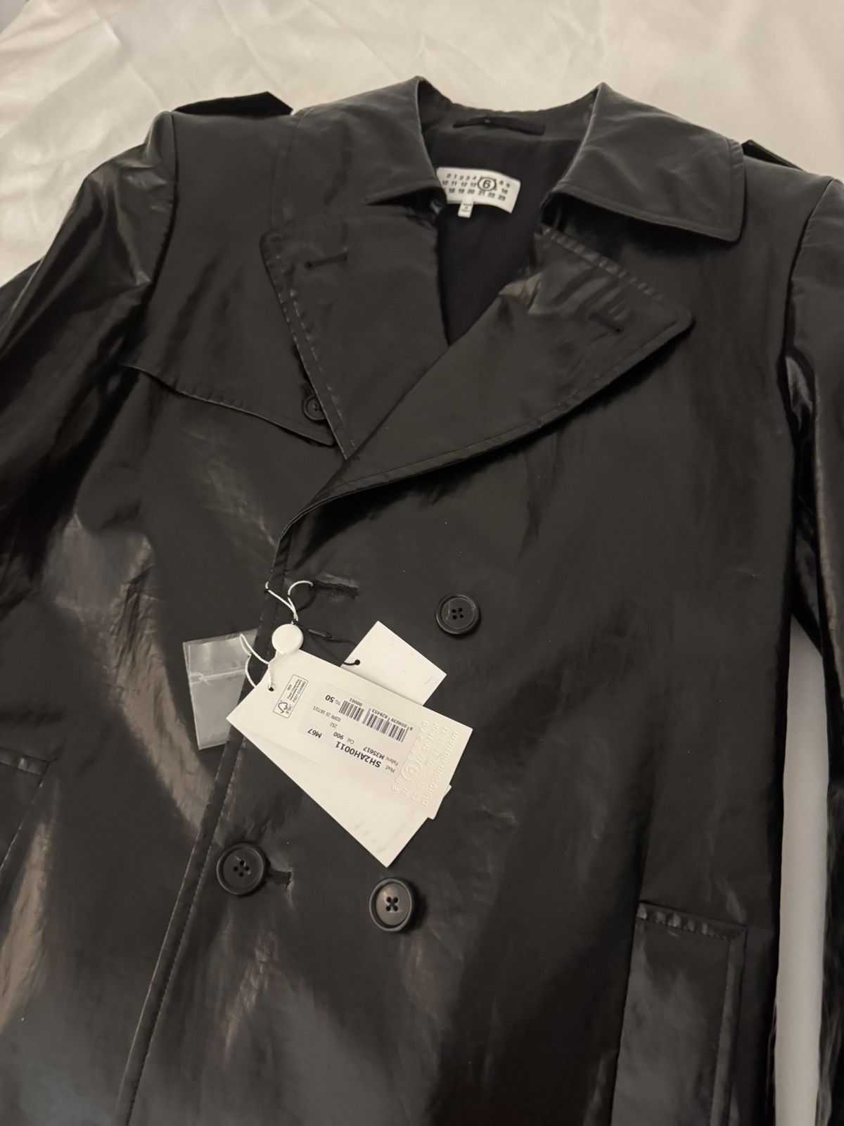 Maison Margiela Maison Margiela Shiny Linen Coat Leather Effect Size Large Size US L / EU 52-54 / 3 - 5 Thumbnail