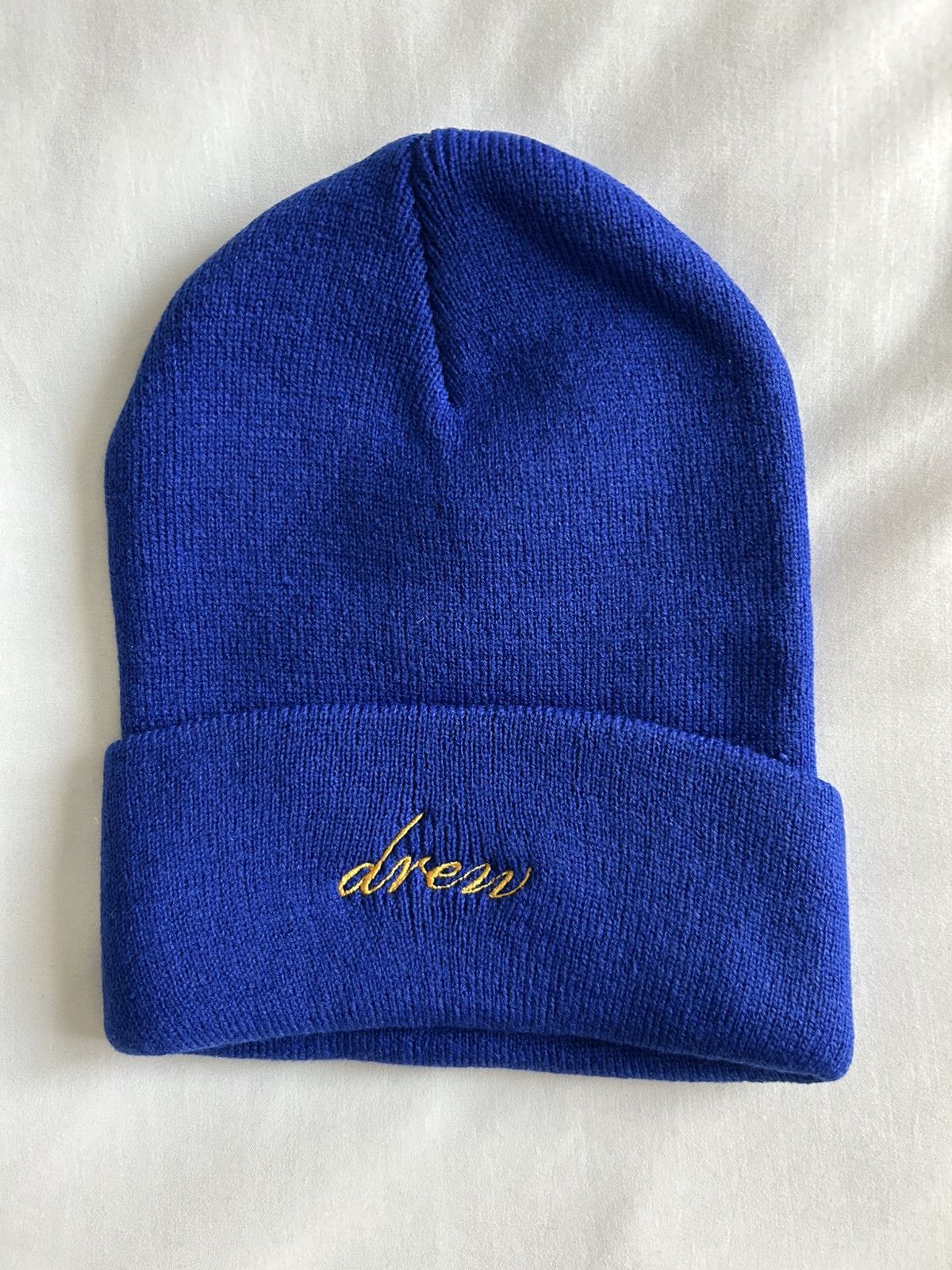 Drew House × Justin Bieber Drew House Cursive Beanie Royal Blue Size ONE SIZE - 1 Thumbnail