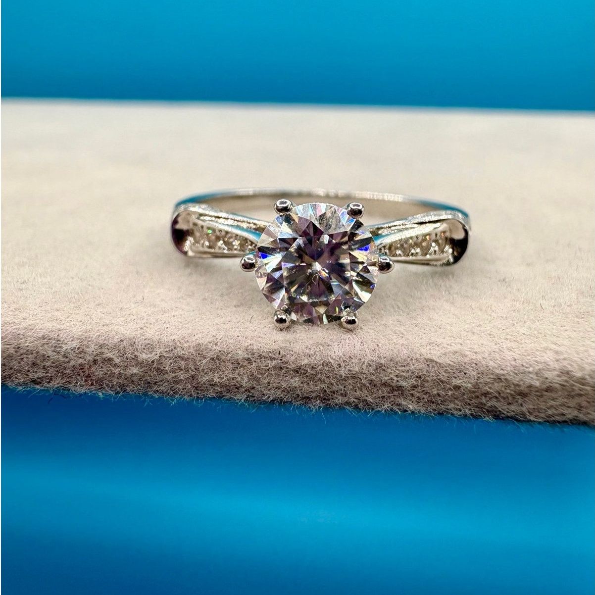 Jewelry Sz 6.75 - 1.25ct Moissanite VVS1 D Graded in 925 Sterling Size ONE SIZE - 7 Thumbnail