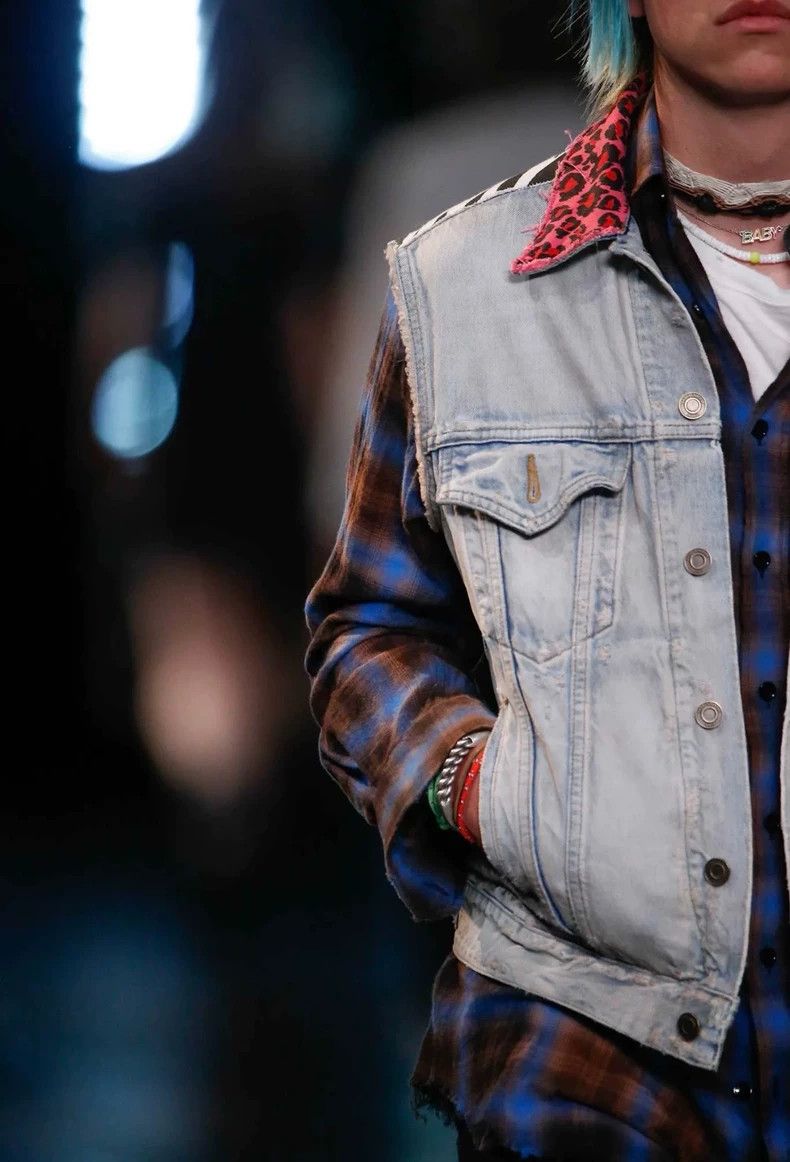 Saint Laurent Paris Saint Laurent Paris size 38 16 SS Gradient Plaid Shirt 250 Size US M / EU 48-50 / 2 - 6 Thumbnail