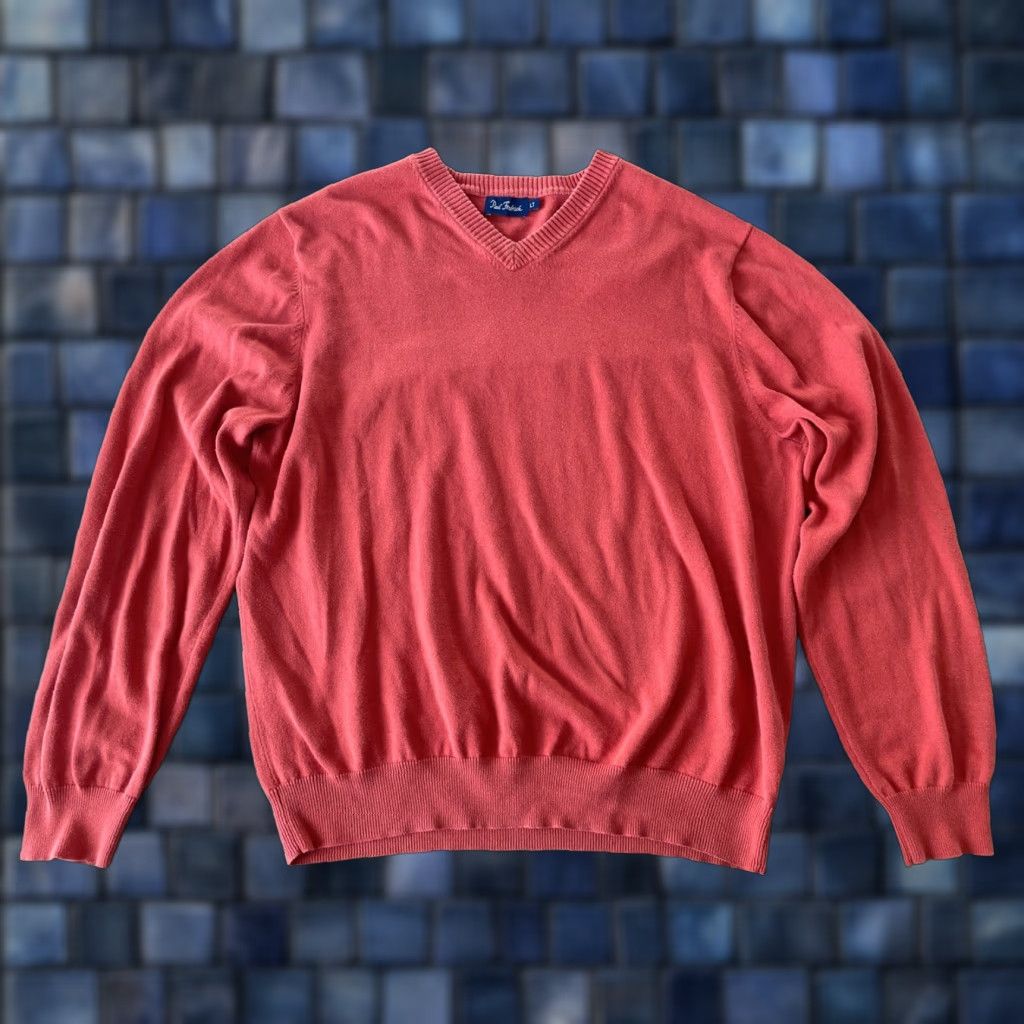 Vintage Paul Fredrick Pima Cotton V-Neck Sweater Mens LT Burnt Orange Long Sleeve Size US L / EU 52-54 / 3 - 1 Thumbnail