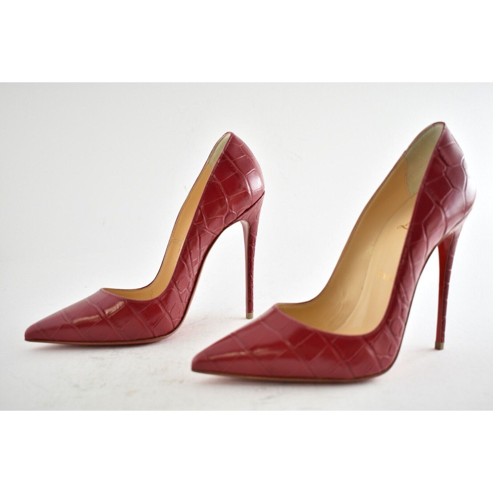 Christian Louboutin So Kate 120 Persan Pink Red Croc Ali Stiletto Heel Pump 39 Size US 9 / IT 39 - 9 Thumbnail