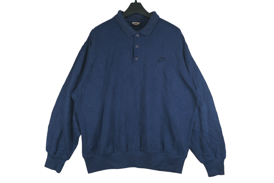 Nike Vintage Nike Sweatshirt Buttonup Collar Small Logo | Grailed