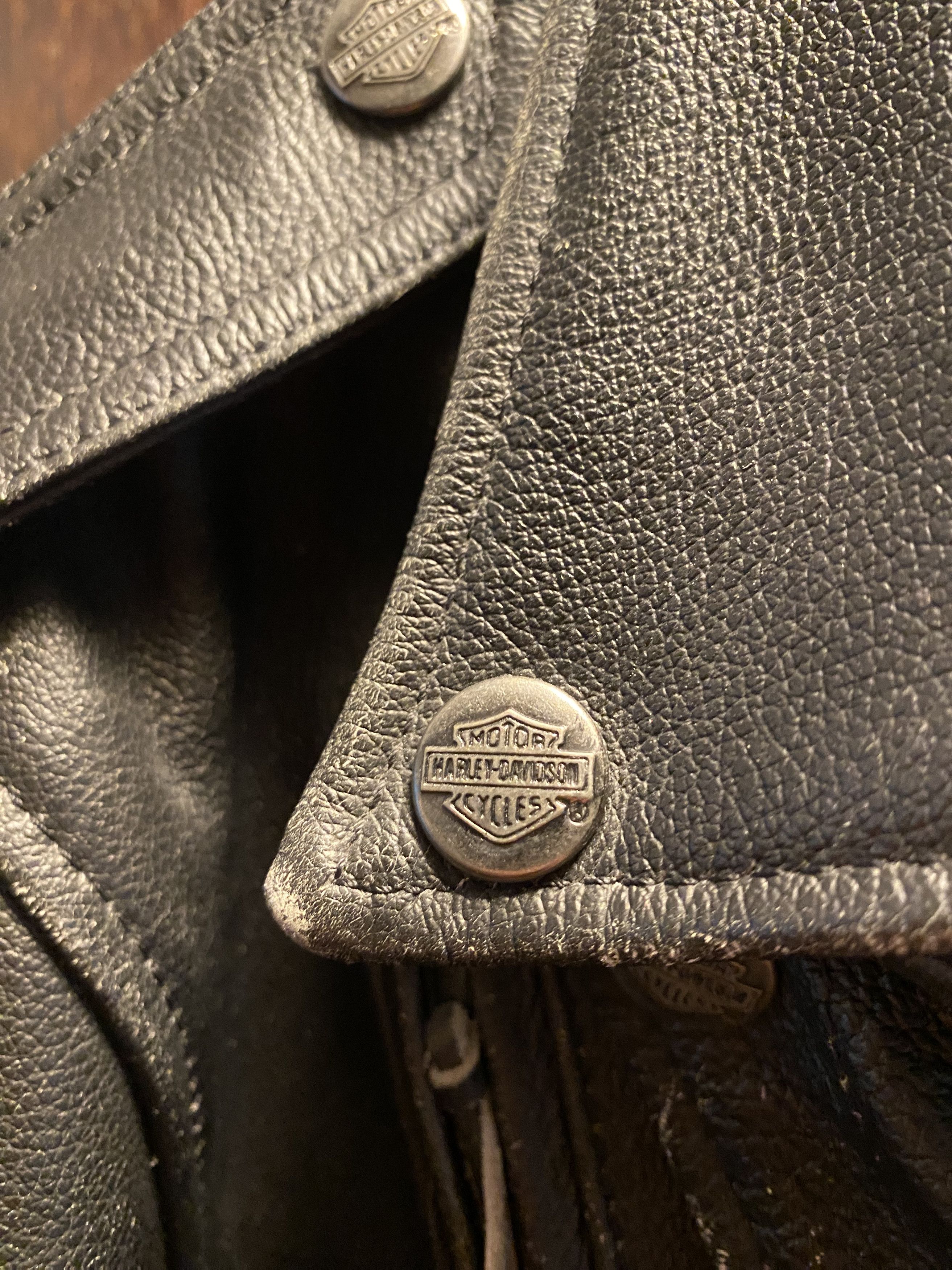 Harley Davidson HEAVY "OG" LEATHER BELT JACKET Size US XL / EU 56 / 4 - 2 Thumbnail
