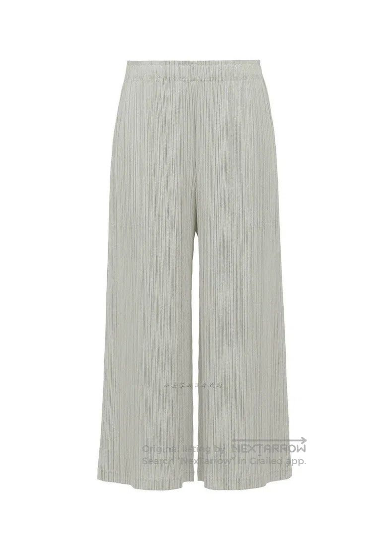 Issey Miyake Issey Miyake Light Gray Pleated Wide-leg Pants Size 26" / US 2 / IT 38 - 4 Thumbnail