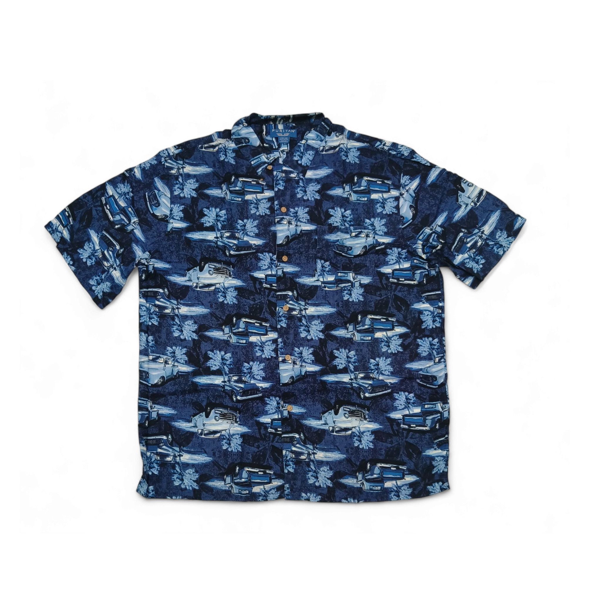 Puritan Puritan Chevy Print Rayon Hawaiian Aloha Shirt Large Size US L / EU 52-54 / 3 - 1 Thumbnail