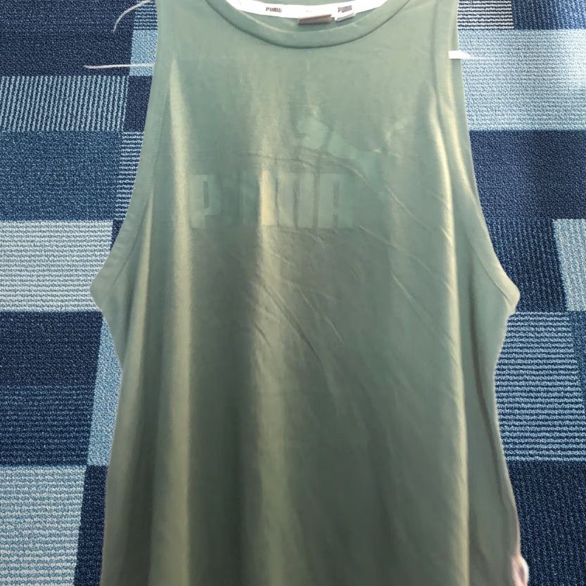 Puma Womens PUMA Tank Top Sleeveless Shirt XS Green Athletic Pullover Spor twear Shirt Size XS / US 0-2 / IT 36-38 - 1 Thumbnail