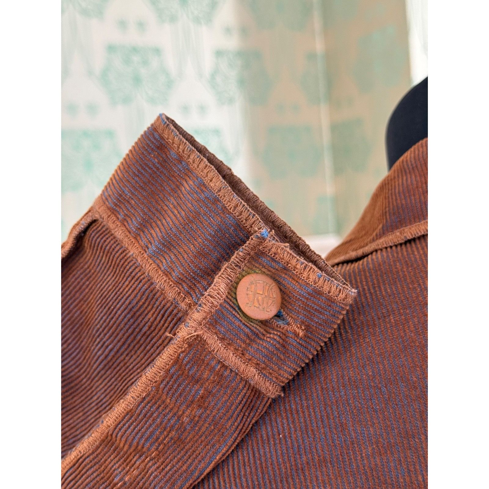 Jean Paul Gaultier Vintage Jean Paul Gaultier Rust Corduroy Blue Brown Jacket S Size S / US 4 / IT 40 - 6 Thumbnail