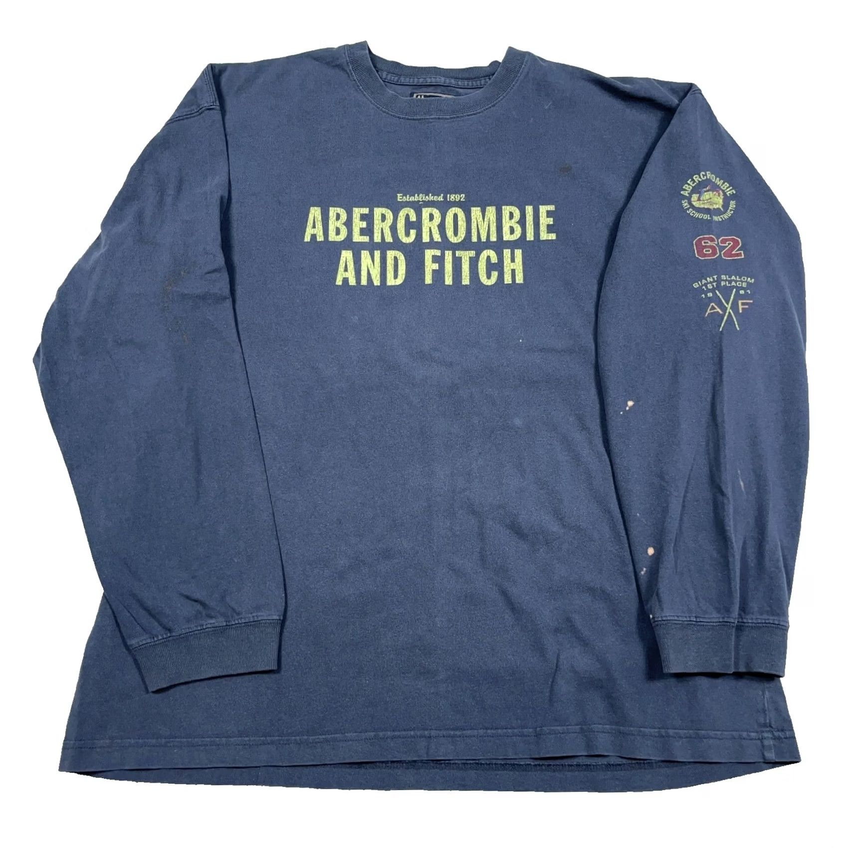Abercrombie & Fitch Vintage Abercrombie & Fitch Shirt XL Blue Long Sleeve Tee Y2K Faded Grunge Men Size US XL / EU 56 / 4 - 2 Thumbnail