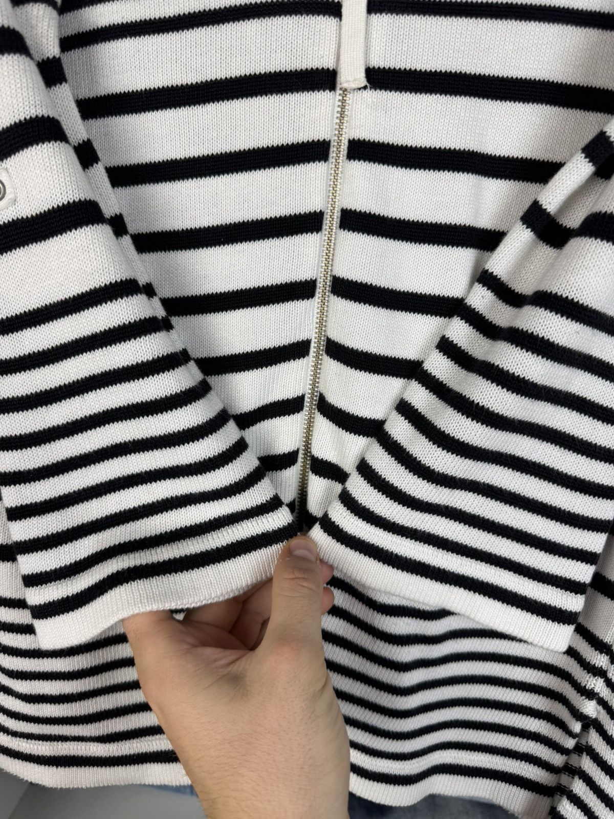 Jean Paul Gaultier Jean Paul Gaultier JPG Jeans Striped Zip-Up Cardigan Sweater Size S / US 4 / IT 40 - 13 Thumbnail