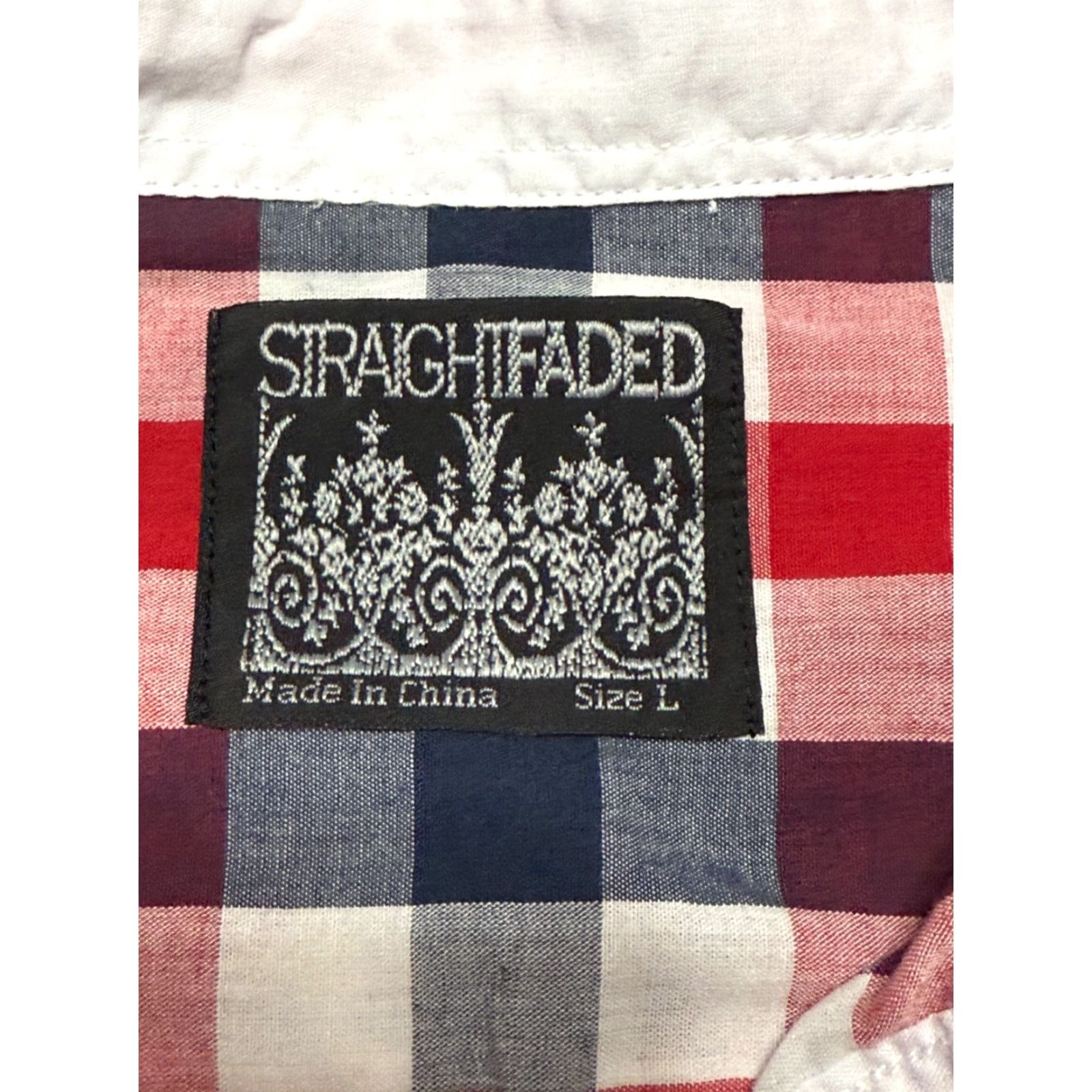 Vintage Straightfaded Shirt Mens Large Red White Blue Plaid Long Sleeve Button Up Size US L / EU 52-54 / 3 - 5 Thumbnail