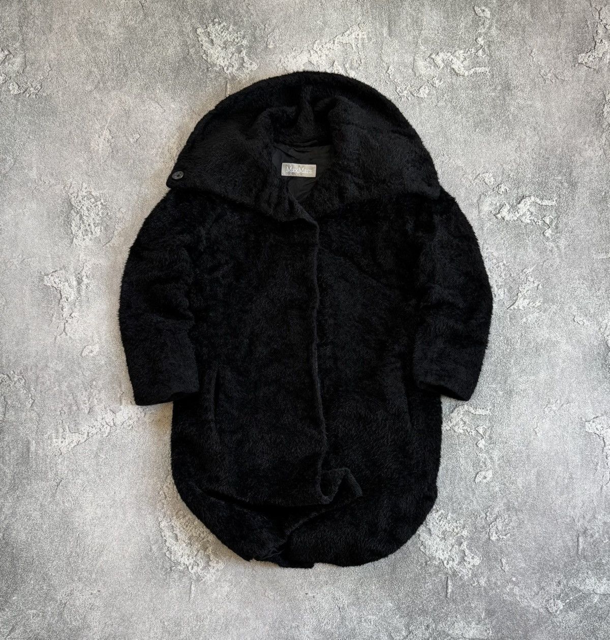 Max Mara × Weekend Max Mara Max Mara USA12/GB14 black alpaca/wool coat button up jacket Size XL / US 12-14 / IT 48-50 - 1 Thumbnail