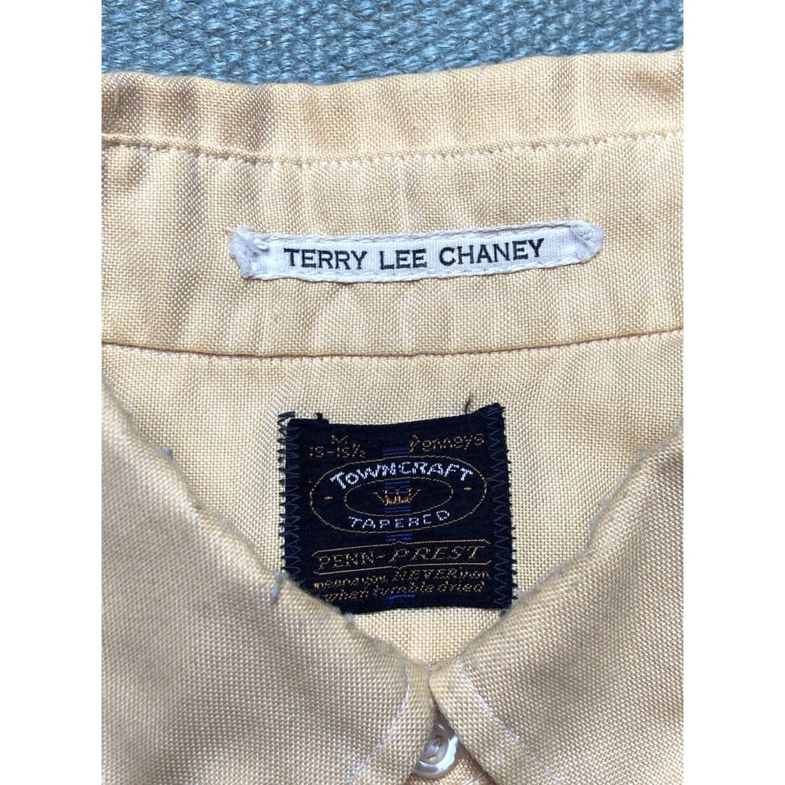 Vintage VINTAGE TownCraft Penney’s Button-Up Shirt Short Sleeve M Pale Yellow Mens Size US M / EU 48-50 / 2 - 4 Thumbnail