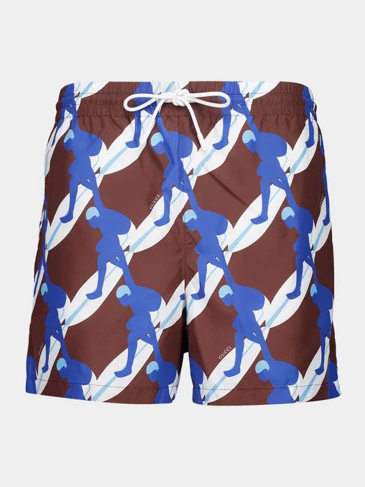 Gucci o1la5ras0426 Printed Technical Poplin Swimshorts Size US 42 / EU 58 - 1 Thumbnail