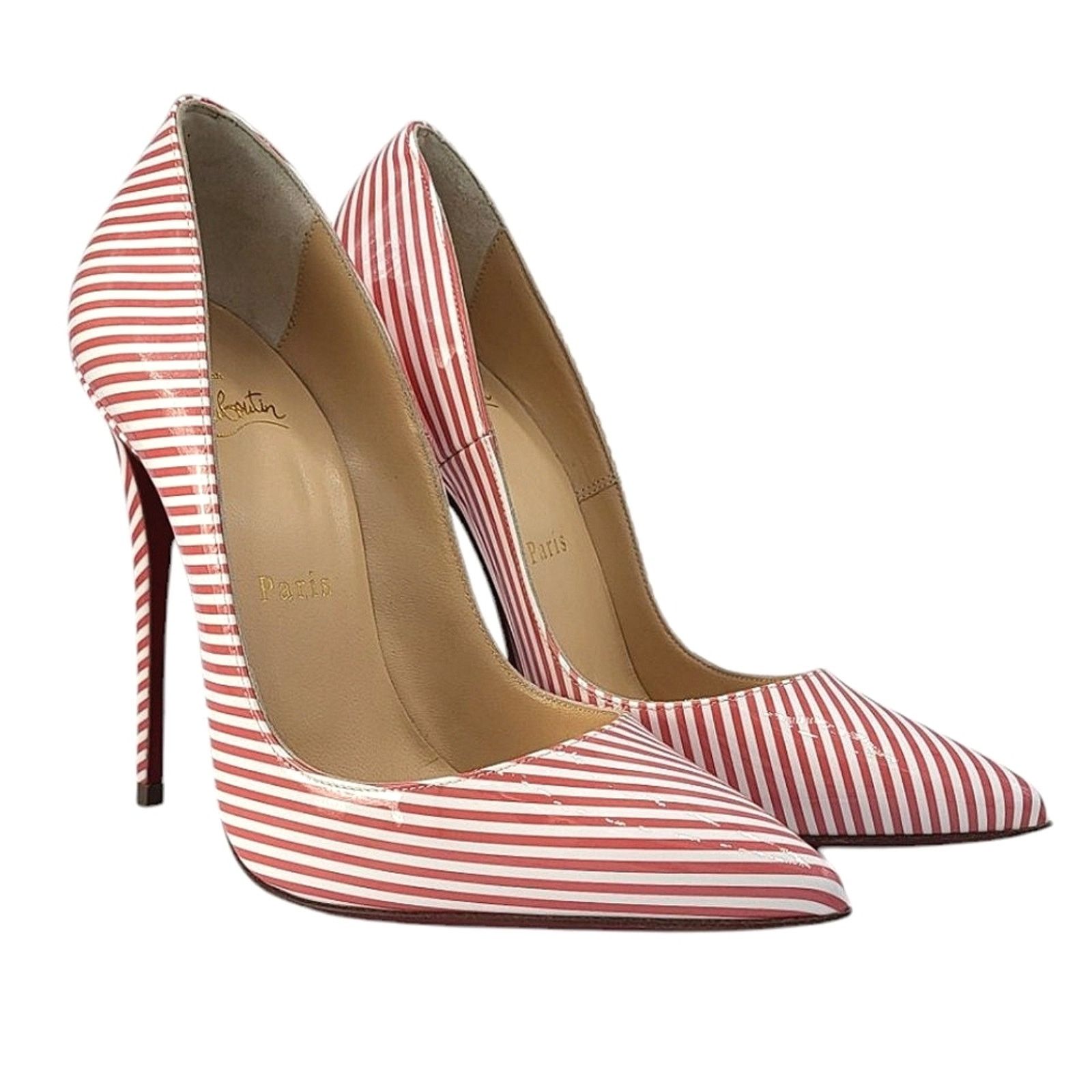 Christian Louboutin Christian Louboutin So Kate 120 Patent Striped Pumps Red 36 Size US 5.5 / IT 35.5 - 12 Thumbnail