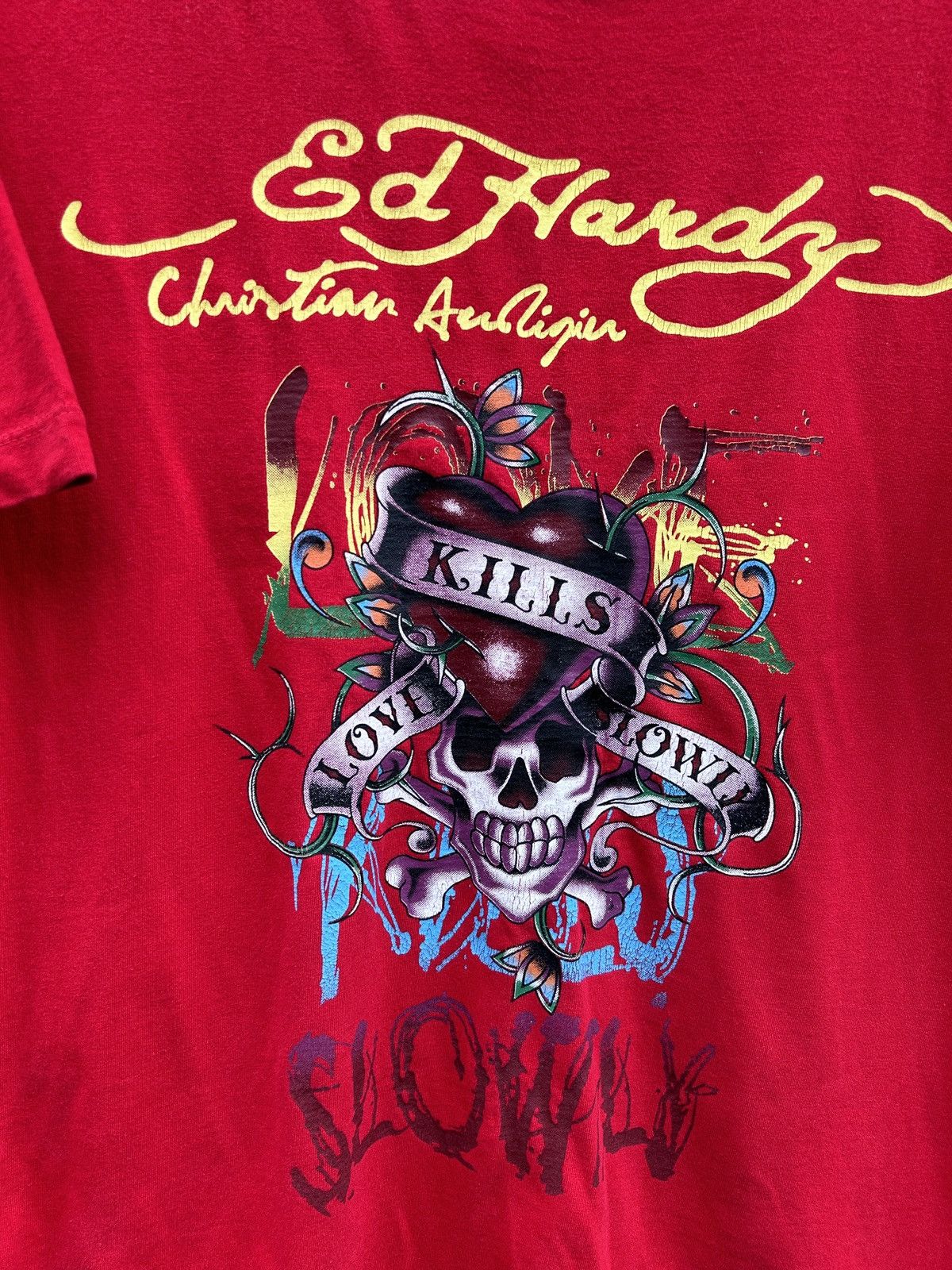 Christian Audigier Vintage Ed Hardy Love Kills Slowly Christian Audigier TShirt Size US L / EU 52-54 / 3 - 2 Thumbnail