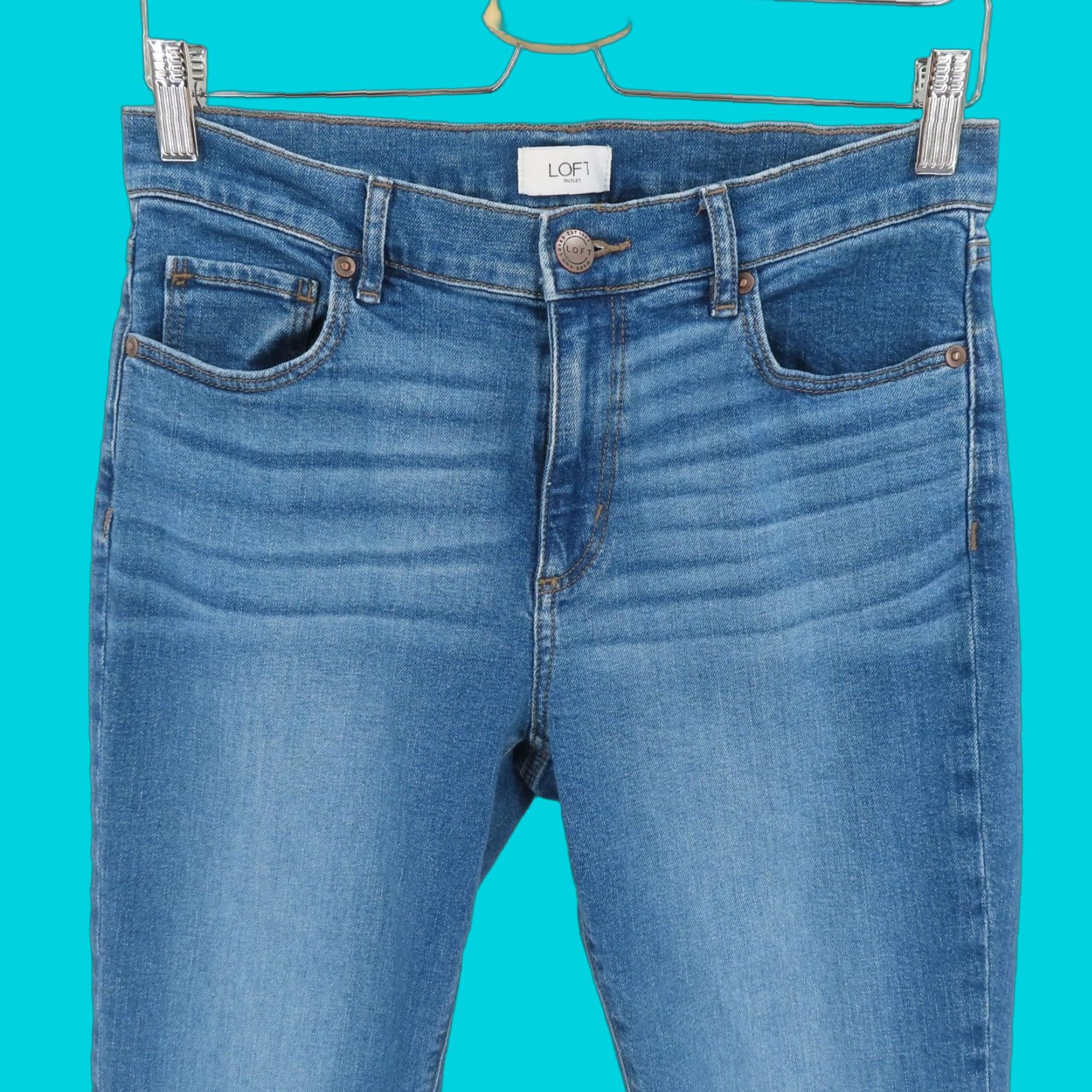 Loft LOFT Womens Jeans 4 Bootcut Denim Blue Cotton Blend 5-Pocket Regular Slim Fit Pockets Size 27" / US 4 / IT 40 - 1 Thumbnail
