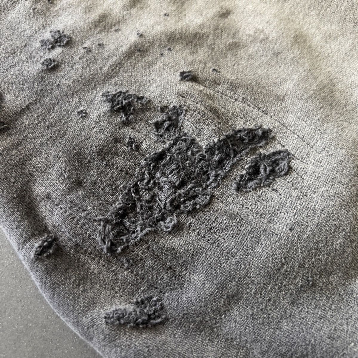 READYMADE Readymade Washed Distressed Thrashed Thermal Lined Hoodie Size US XL / EU 56 / 4 - 7 Thumbnail