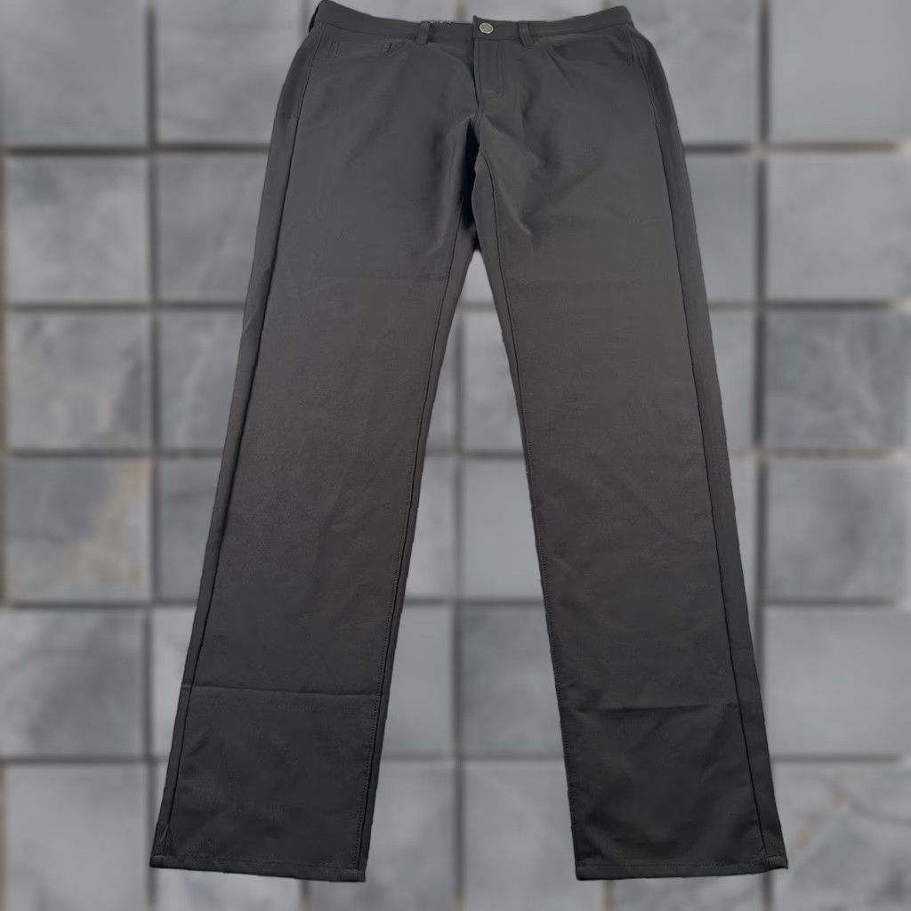 Bonobos Bonobos Golf Pants Mens 33x34 Slim Black Stretch Performance Straight Polyester Flat Front Button Front Pants Sports Mens Size US 33 - 1 Thumbnail