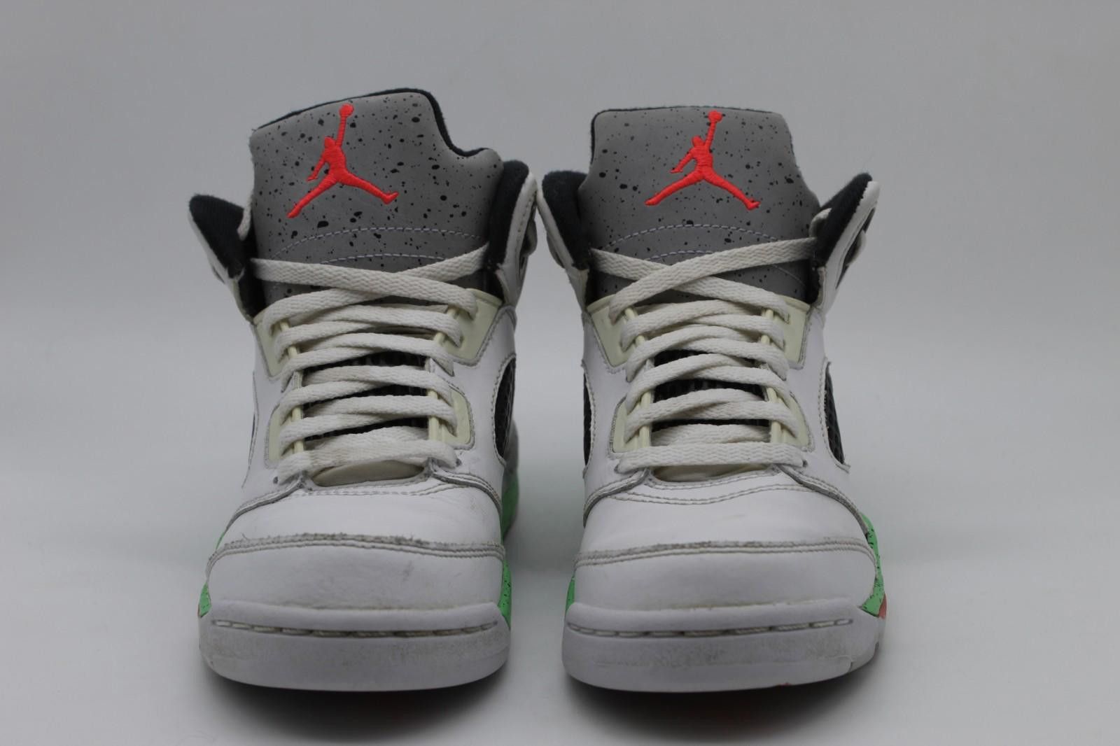 Jordan Brand Jordan 5 Retro White/Red/Poison Green/BLK 440889-115 Size 2 Size US 5 / EU 37 - 3 Thumbnail