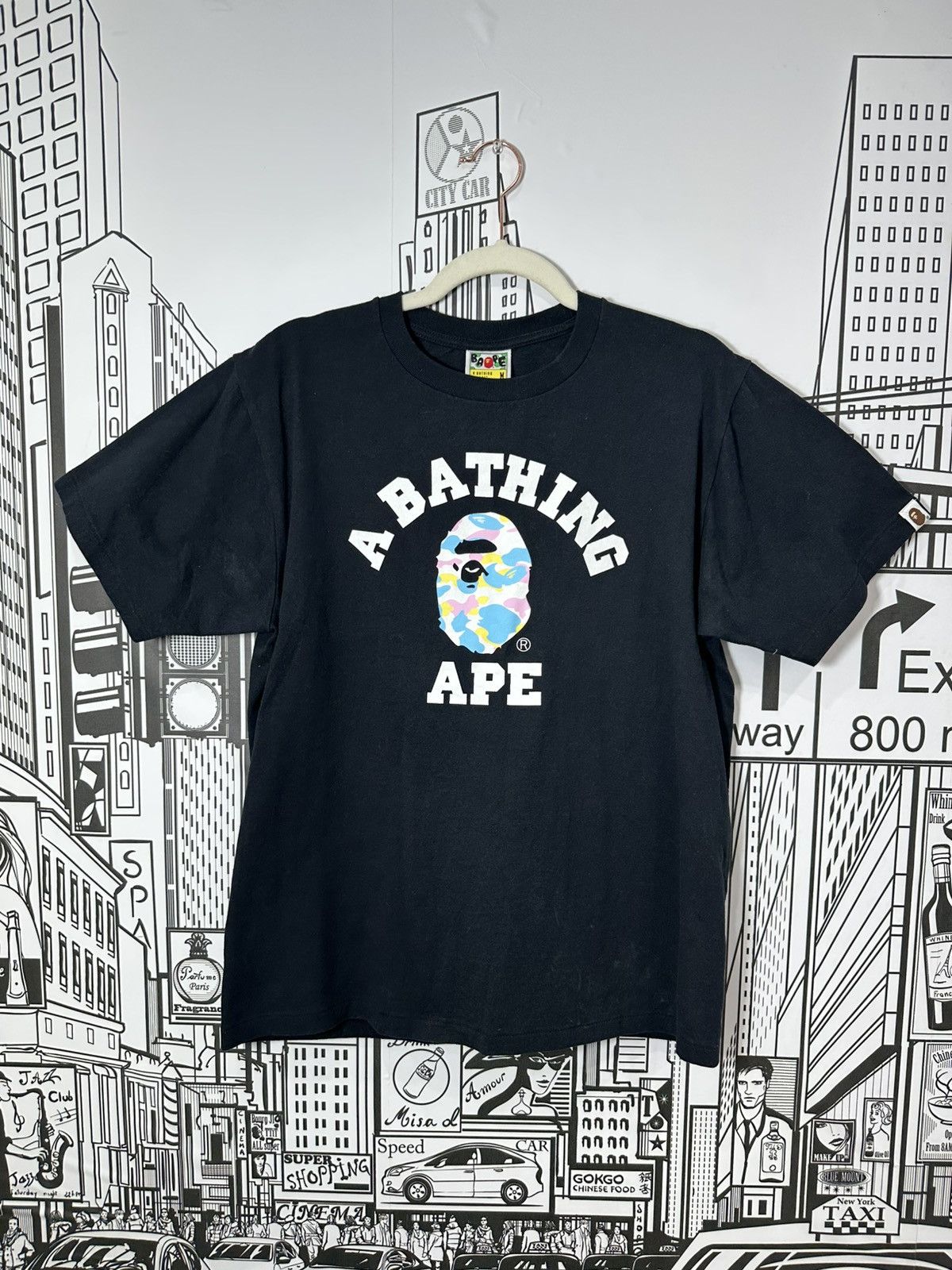 Bape Bape Pink Camo College Tee Black Medium Size US M / EU 48-50 / 2 - 1 Thumbnail