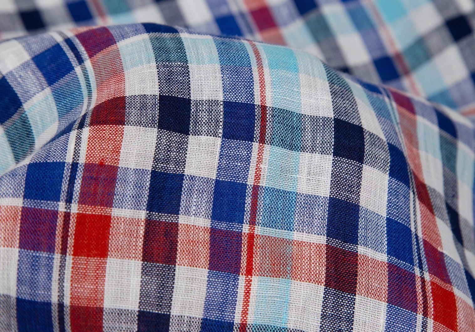 Junya Watanabe Linen Check Horizontal Collar Shirt in Blue and Red Size US S / EU 44-46 / 1 - 17 Thumbnail