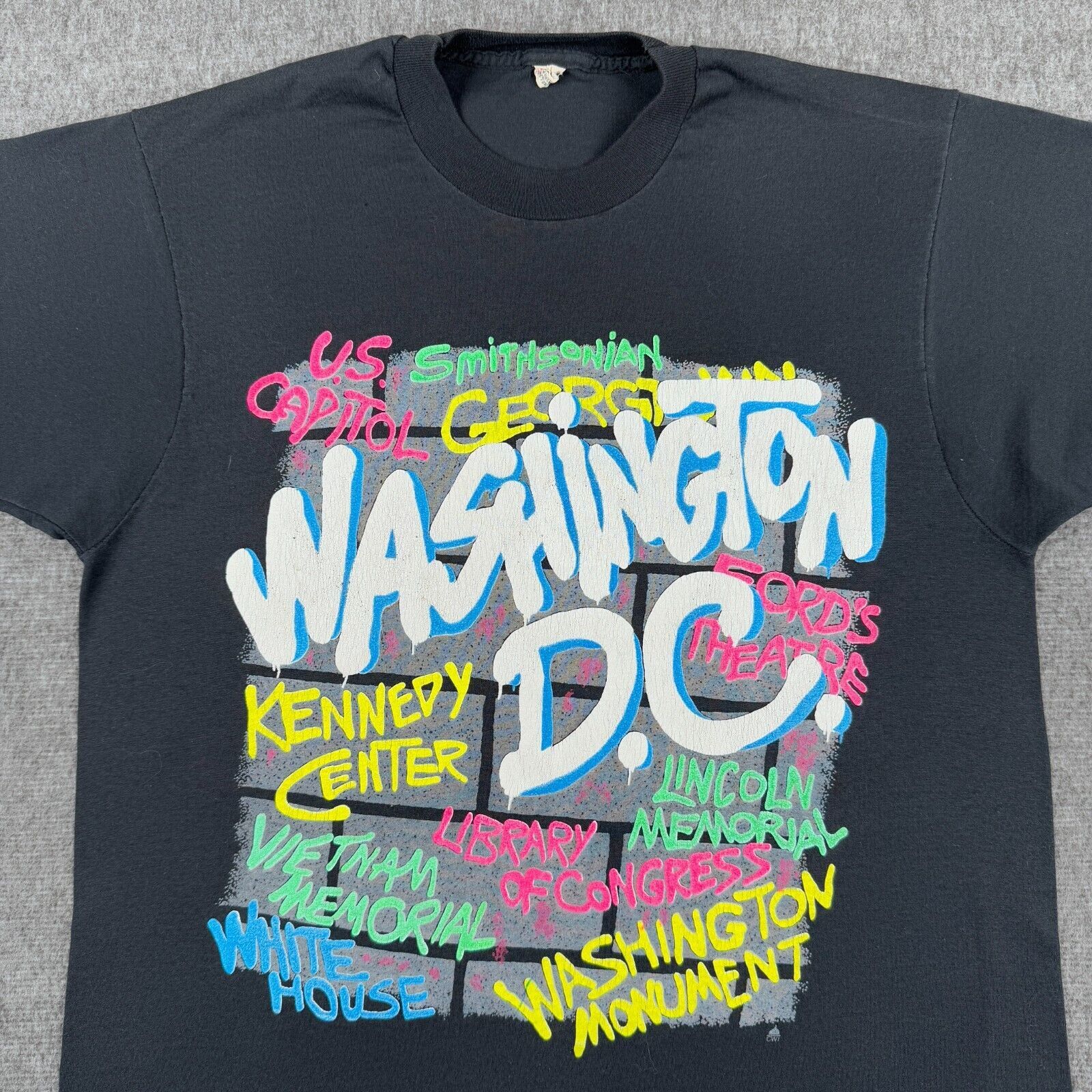 Other Vintage Washington DC Memorial T-Shirt Men's Large Black 80s Size US L / EU 52-54 / 3 - 2 Thumbnail