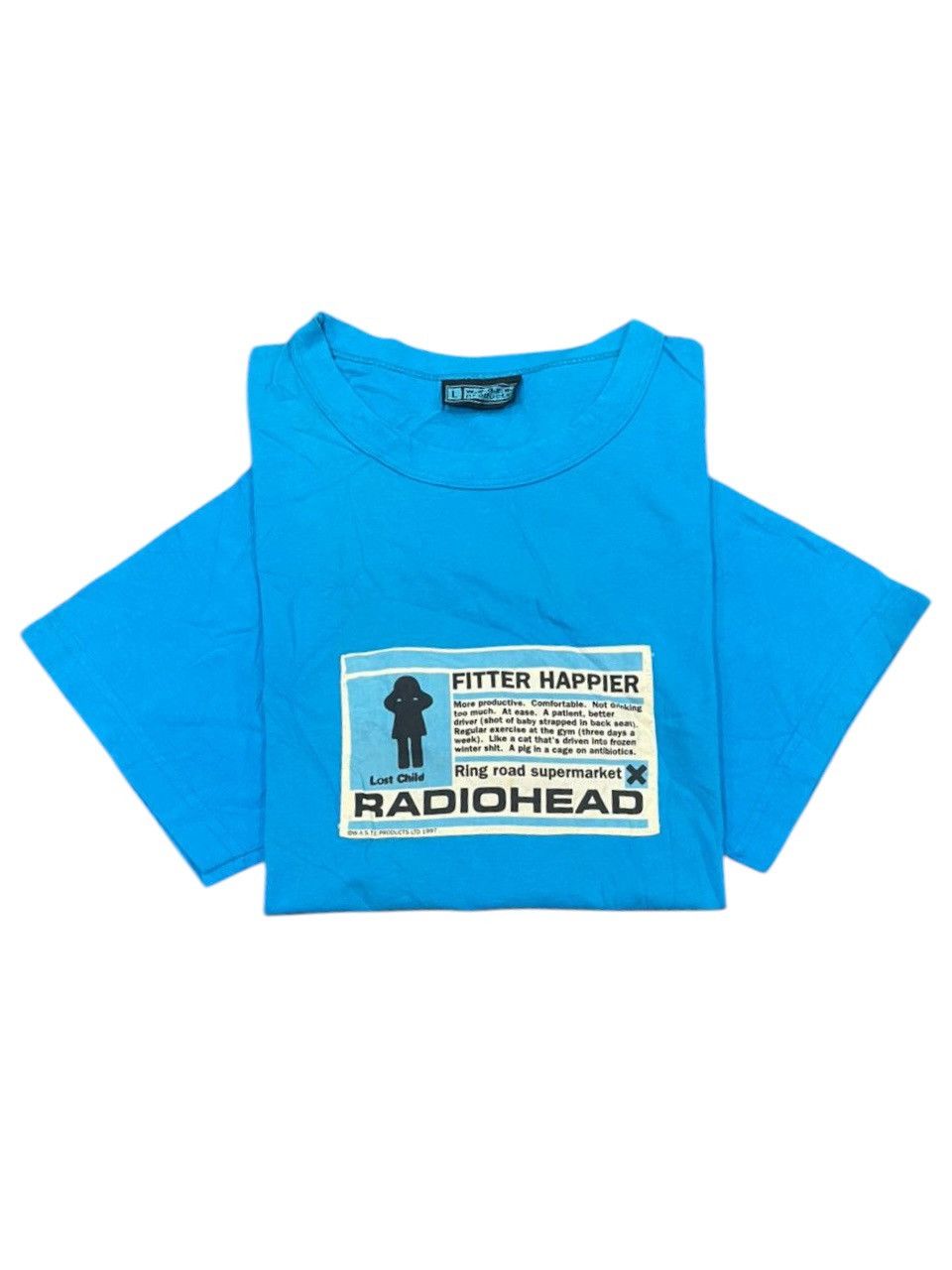 Vintage VTG 1997 Radiohead Fitter Happier Band Tee Size US L / EU 52-54 / 3 - 8 Thumbnail