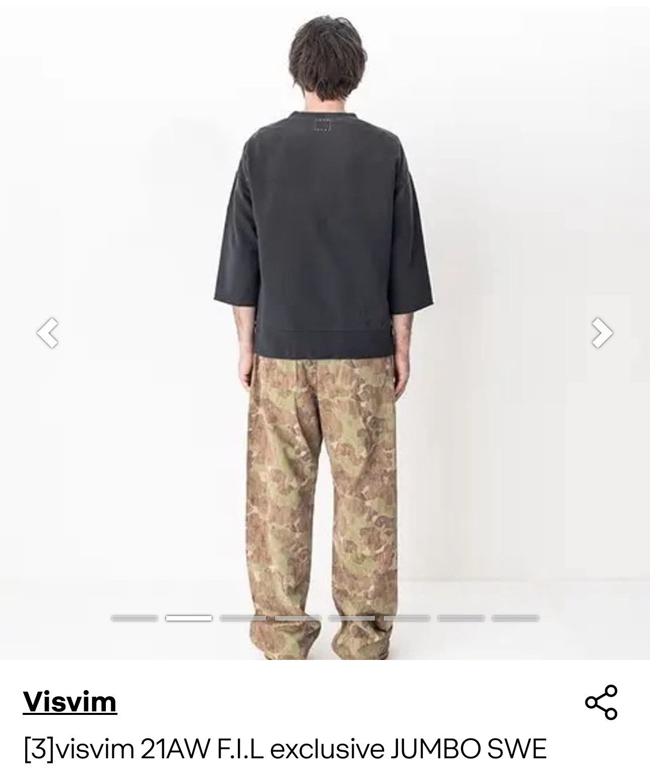 Visvim Visvim 21aw Jumbo Sweat 3/4 Crash，black Size US S / EU 44-46 / 1 - 3 Thumbnail