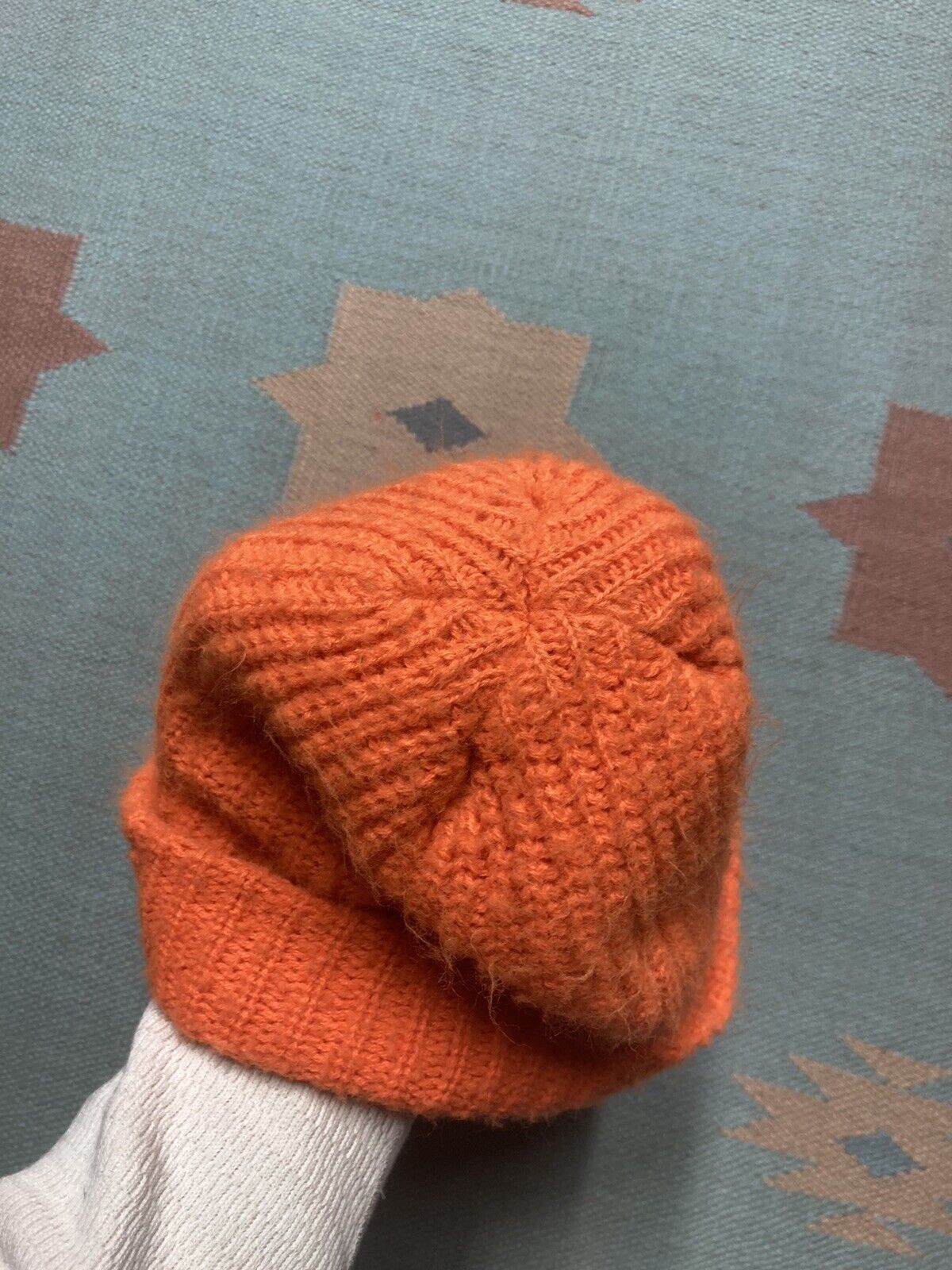 Scully × Vintage Vtg acrylic knit beanie hi vis gear head patch mechanic Size ONE SIZE - 4 Thumbnail