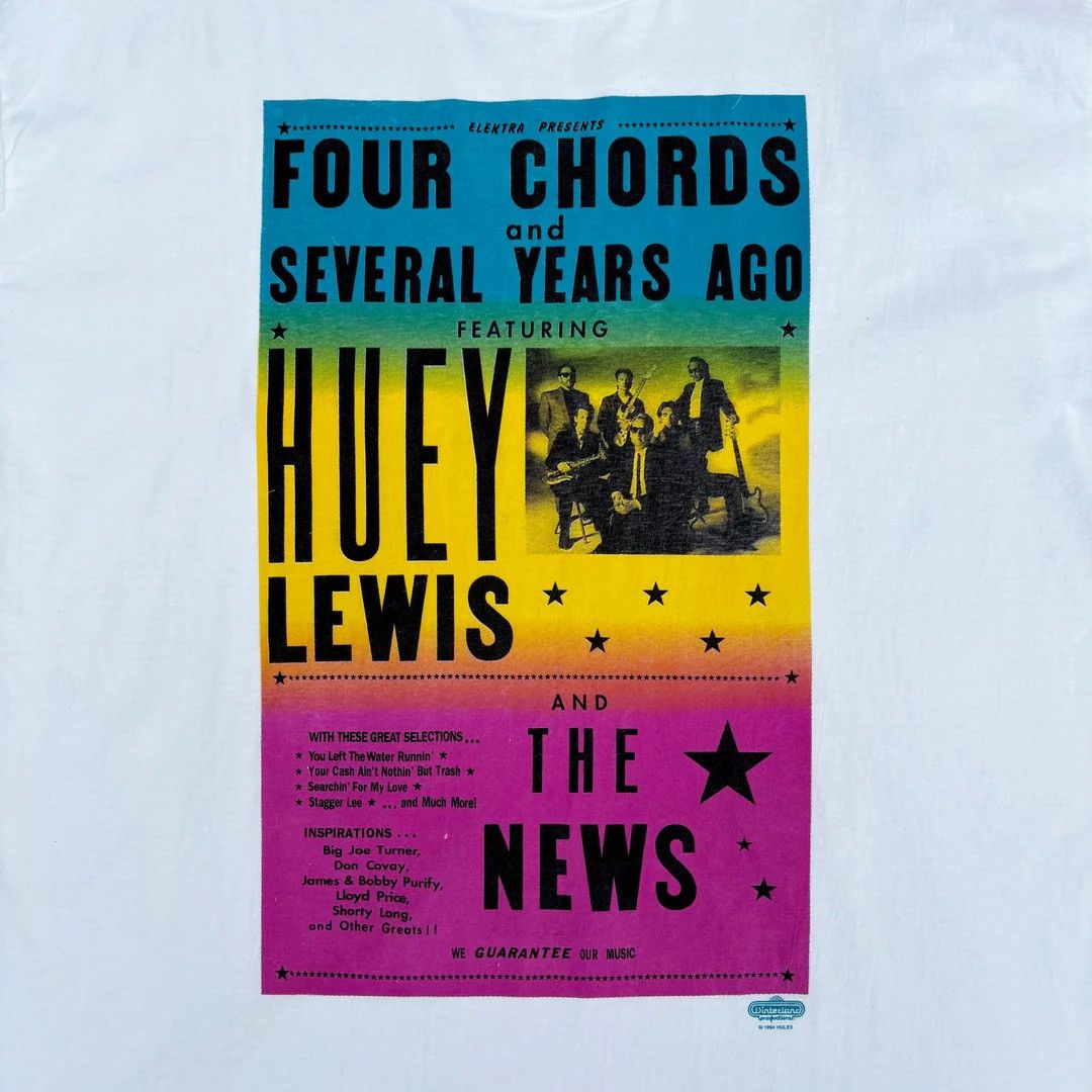 Band Tees × Vintage Huey Lewis and the News 1994 90s Vintage Band Tour T-Shirt Size US XL / EU 56 / 4 - 3 Thumbnail