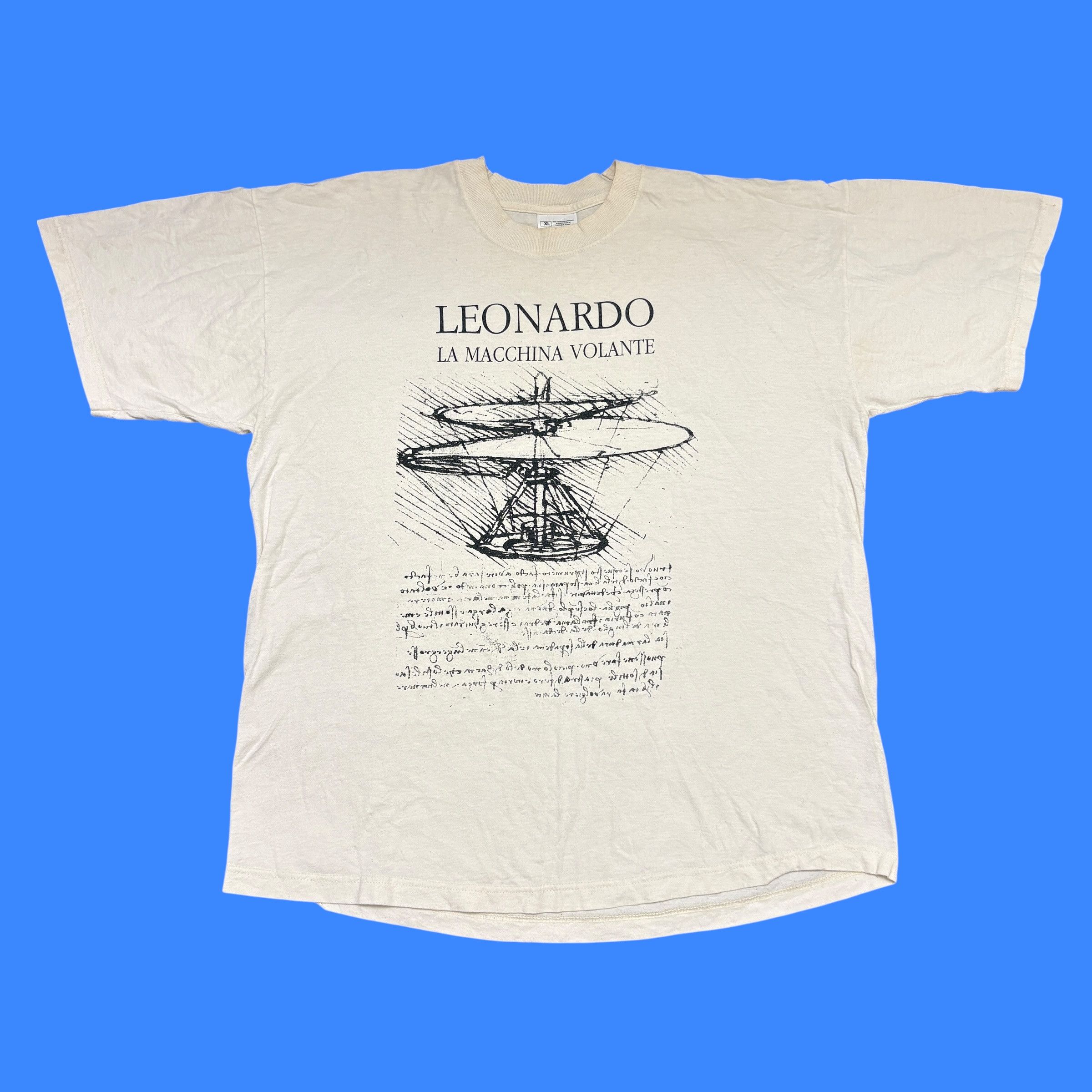 Vintage Vintage Leonardo Da Vinci T Shirt 90s Screen Stars Art Tee Size US XL / EU 56 / 4 - 1 Thumbnail