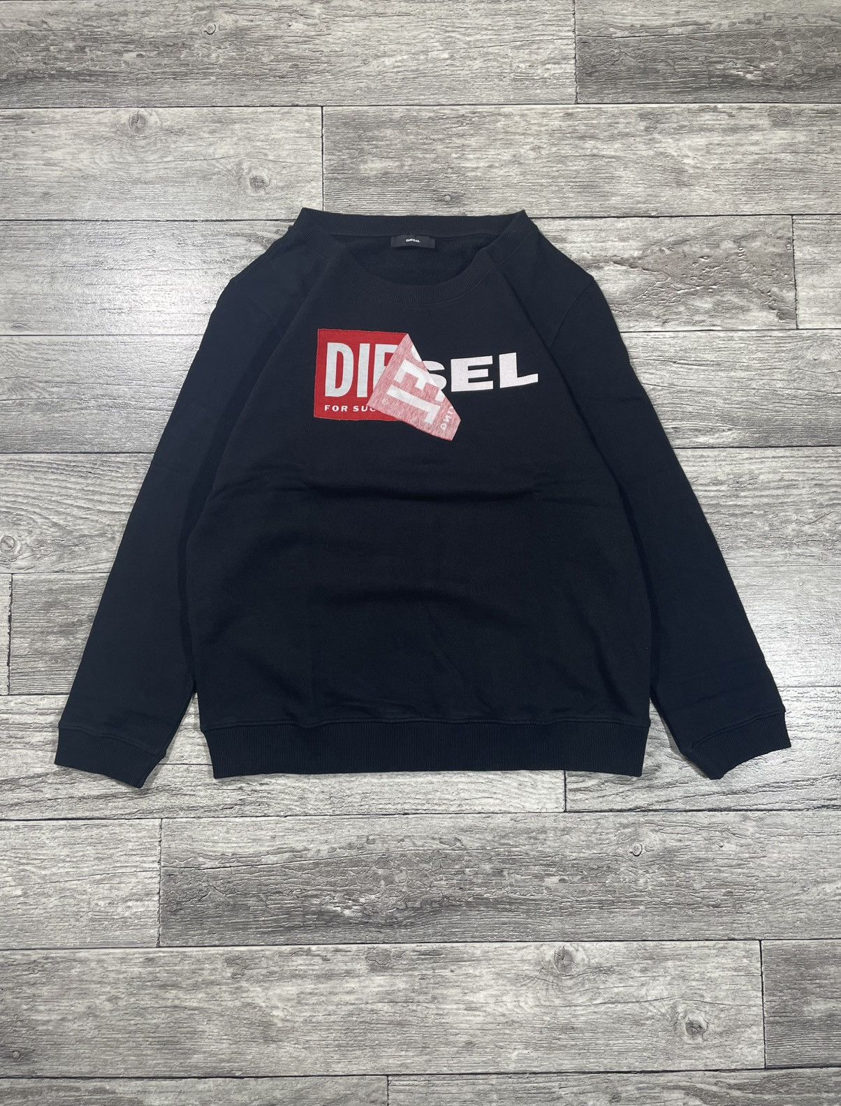 Diesel Vintage Style Diesel Big Logo Black Sweatshirt Streetwear Size US M / EU 48-50 / 2 - 1 Thumbnail