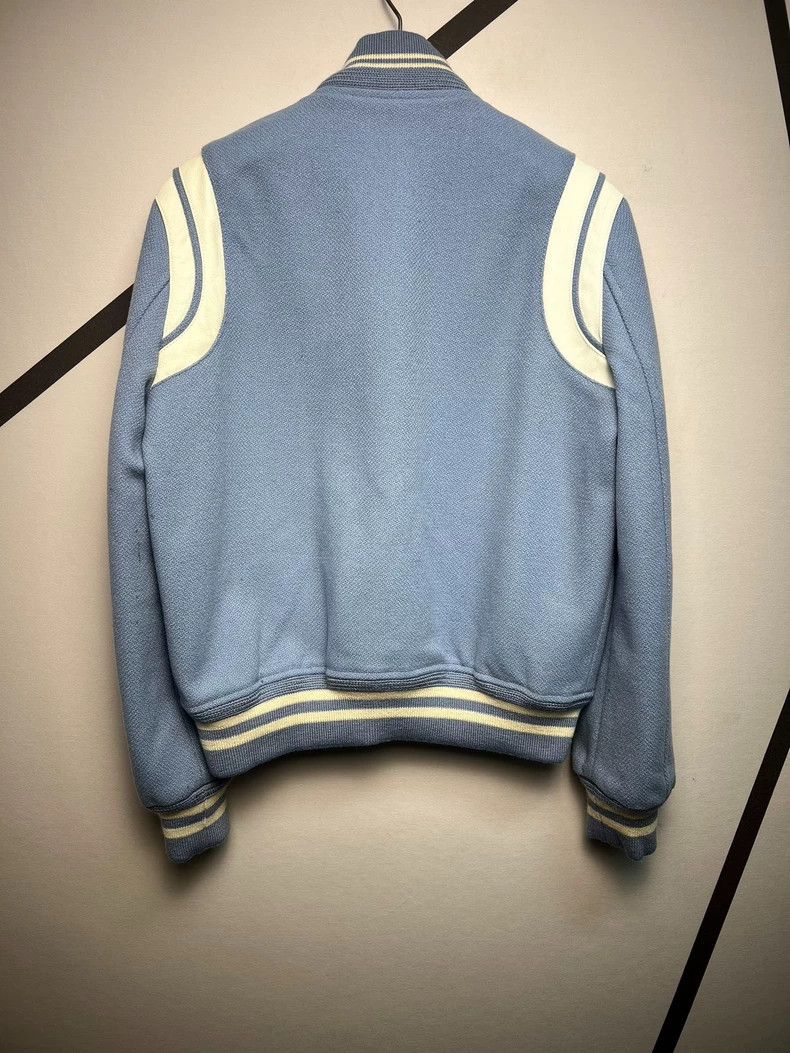 Yves Saint Laurent saint laurent 17ss Blue patchwork wool baseball jacket 2501 Size US S / EU 44-46 / 1 - 2 Thumbnail