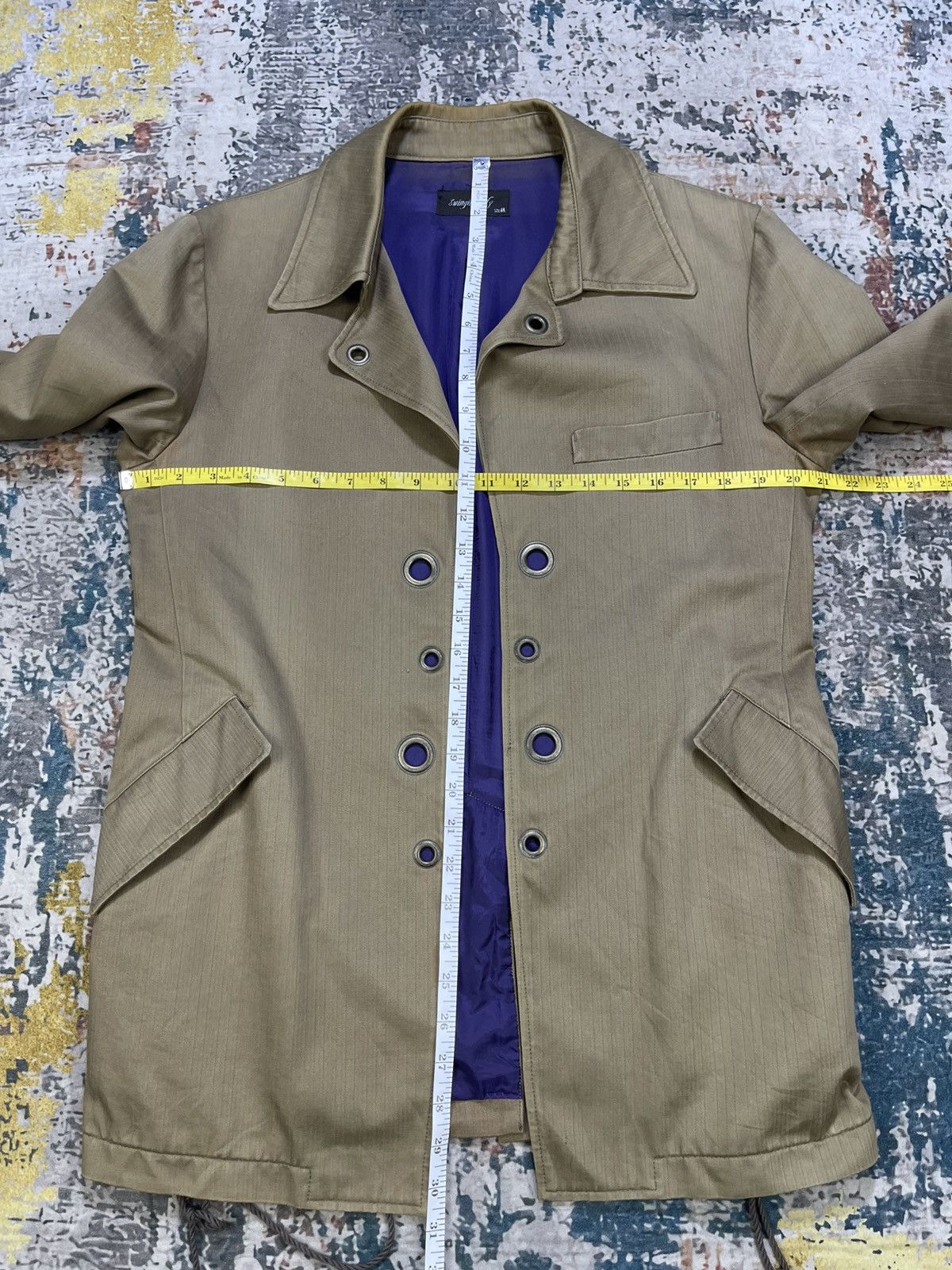 Japanese Brand Swingin Slily Herringbone Laced Gusset Jacket Size US M / EU 48-50 / 2 - 3 Thumbnail